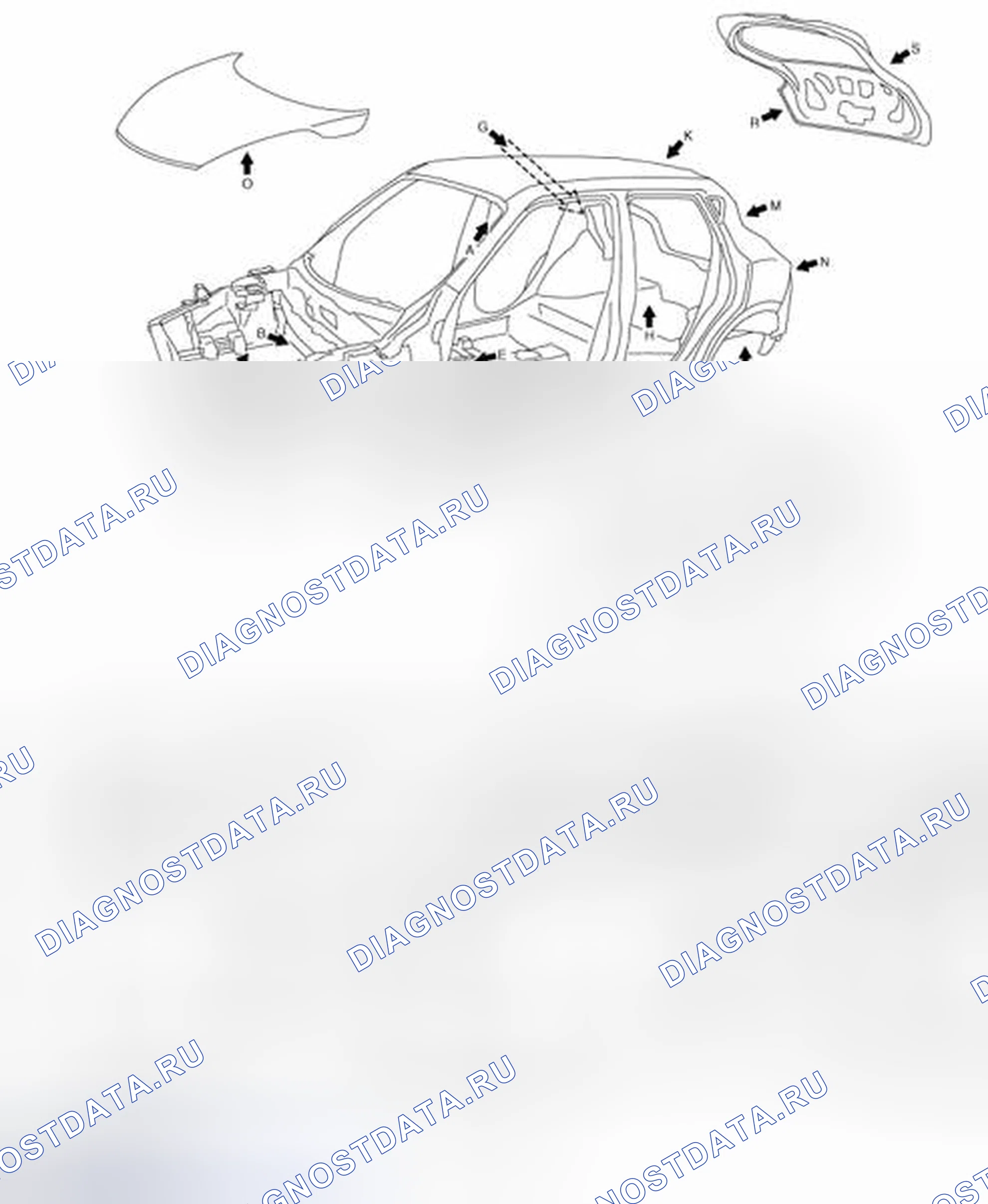 Рис. 169: Уплотнение корпуса (модели 2WD). BMW 4 серия F32/F33 рестайлинг