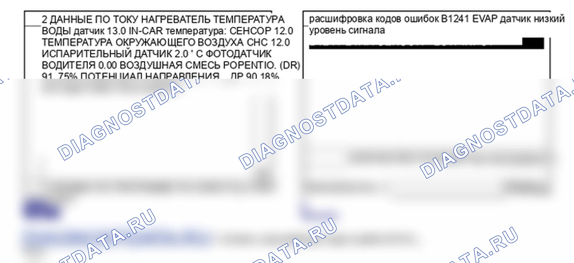 Данные диагностического сканера — B1241. Hyundai Santa Fe CM