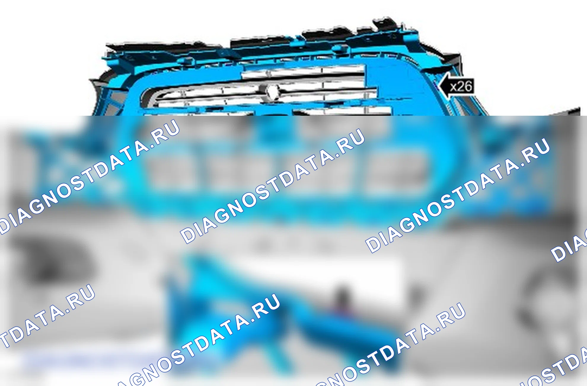 Разборка и сборка кожуха переднего бампера. Ford Transit VIII