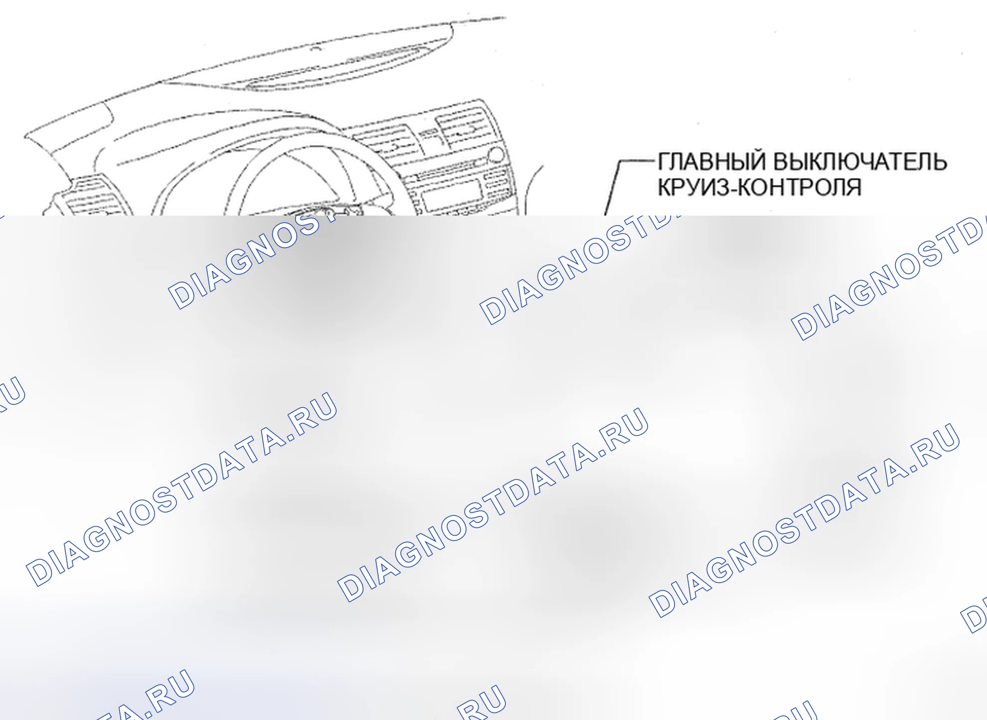 Рис. 56: Идентификация компонентов главного переключателя круиз-контроля со спецификациями крутящего момента. Toyota Camry XV40