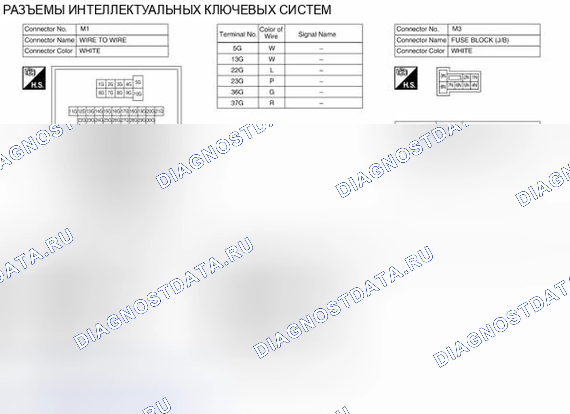 Рис. 147: Идентификация клемм разъема. Nissan Altima L33