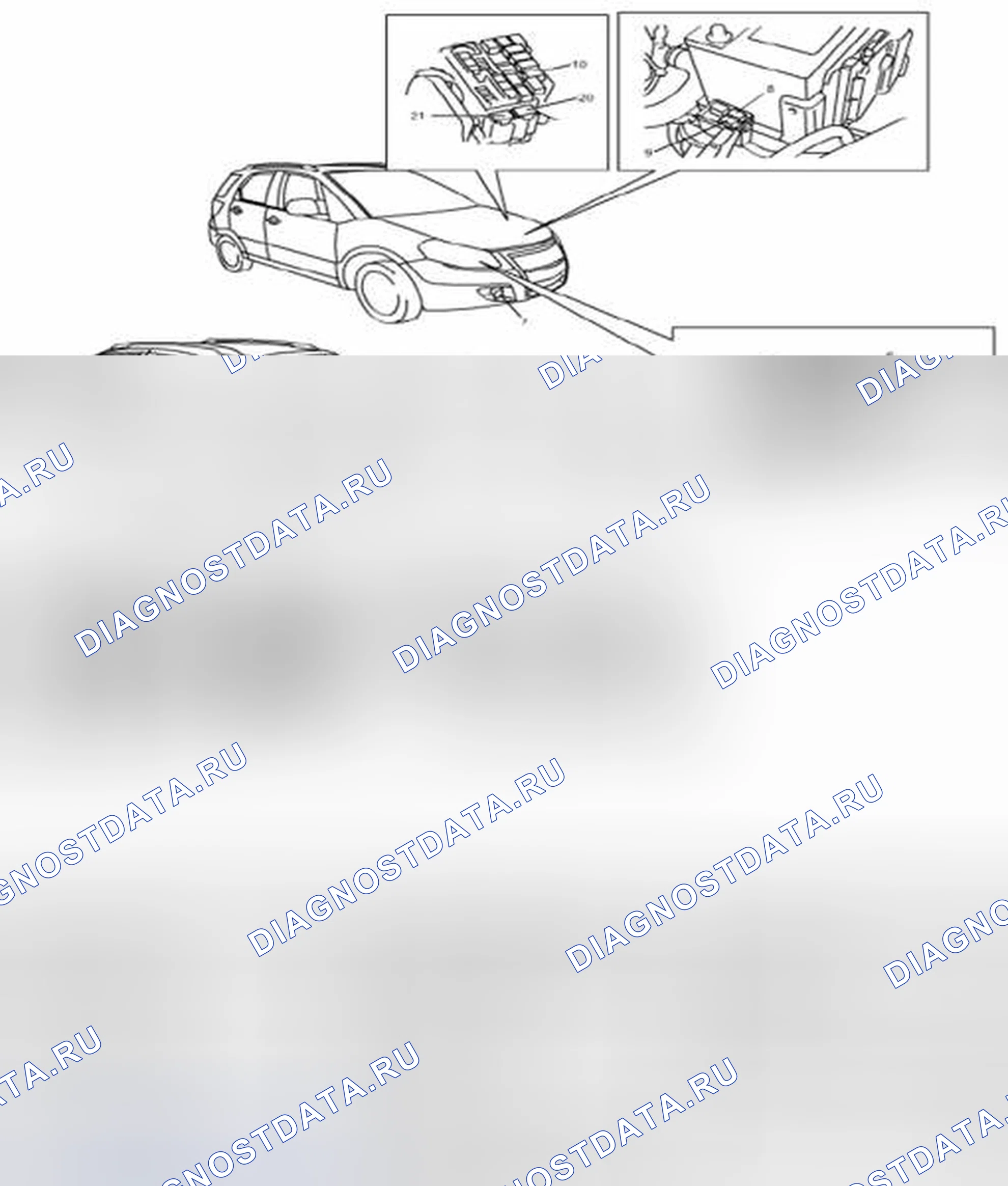 Рис. 2: Расположение компонентов системы освещения. Suzuki SX4 I