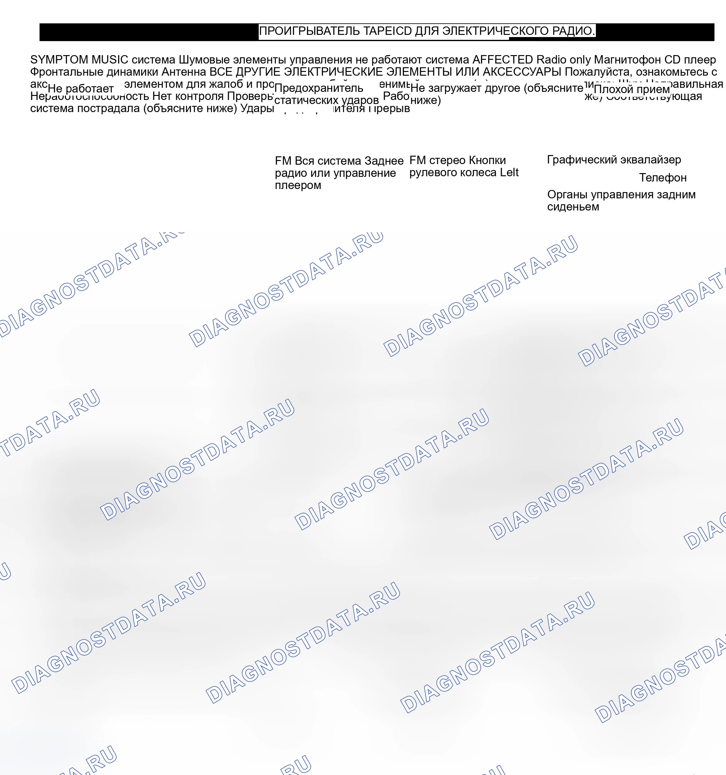 Рис. 9: Электрический, радио и магнитофон/проигрыватель компакт-дисков. Dodge Grand Caravan III