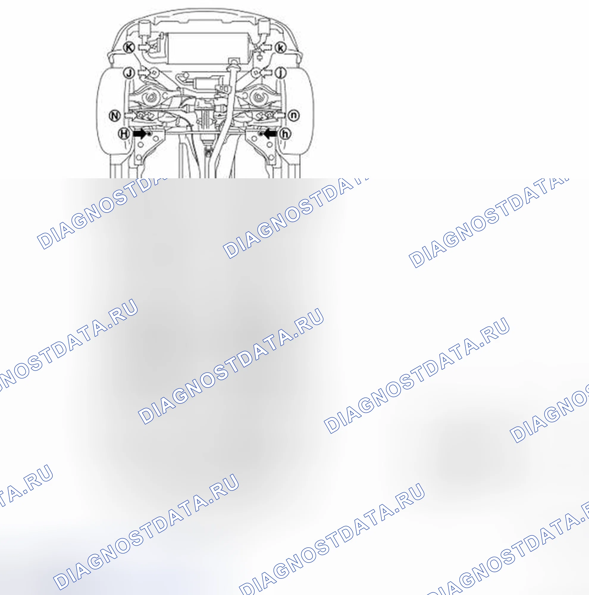 Рис. 601: ТОЧКИ ИЗМЕРЕНИЯ. Nissan Murano Z51 рестайлинг 2