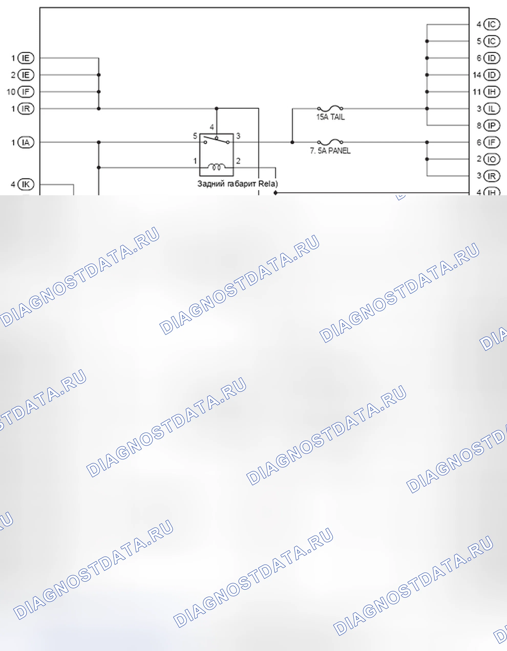 Рис. 1014: Схема внутренней цепи J / B приборной панели (1 из 3). Toyota Camry XV40