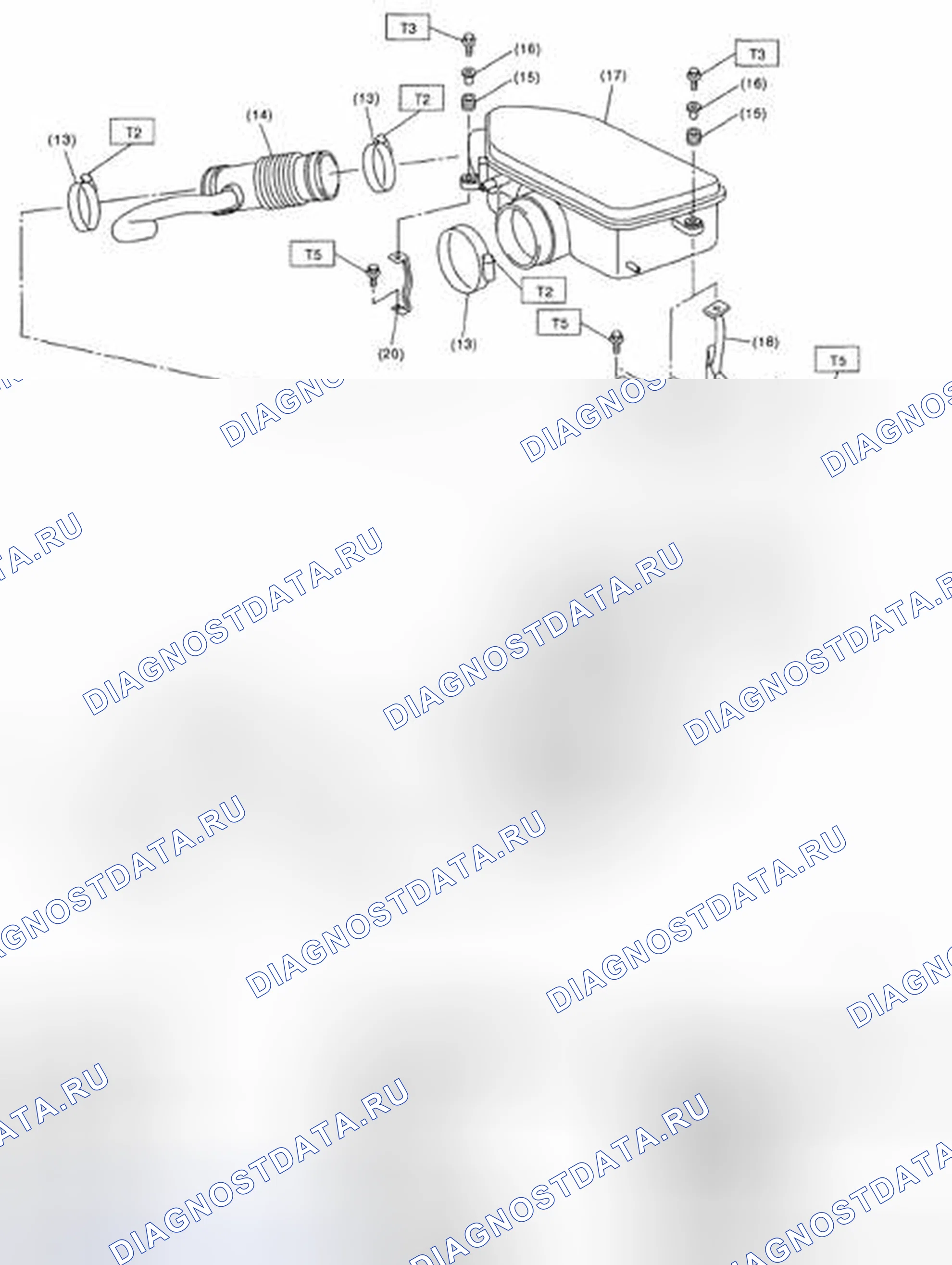 Рис. 31: Идентификация компонентов впуска (индукции). Subaru Impreza GD/GC/GG рестайлинг 2