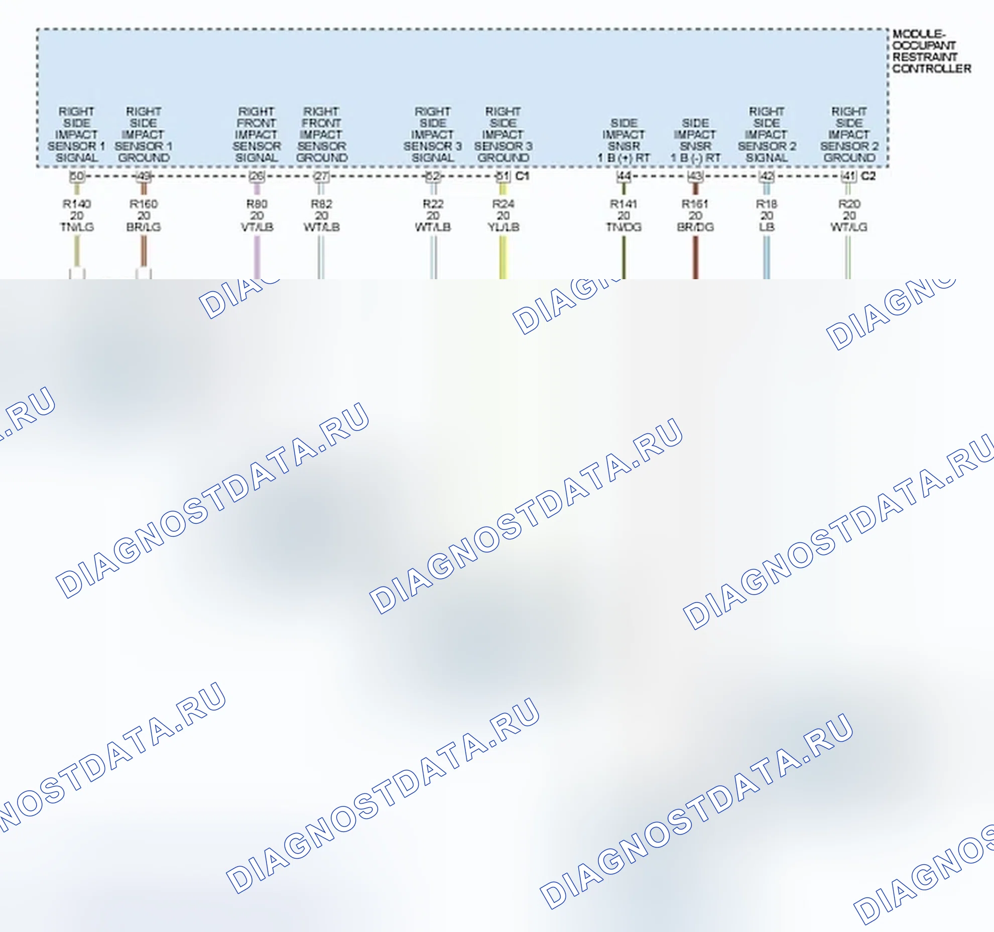 Рис. 133: B0095-49-правый передний ACCELERATION датчик INTERNAL ELECTRONIC отказ (ОТКАЗ ВНУТРЕННЕЙ ЭЛЕКТРОНИКИ ДАТЧИКА ЛОБОВОГО УСКОРЕНИЯ СПРАВА). Chrysler Town & Country V рестайлинг