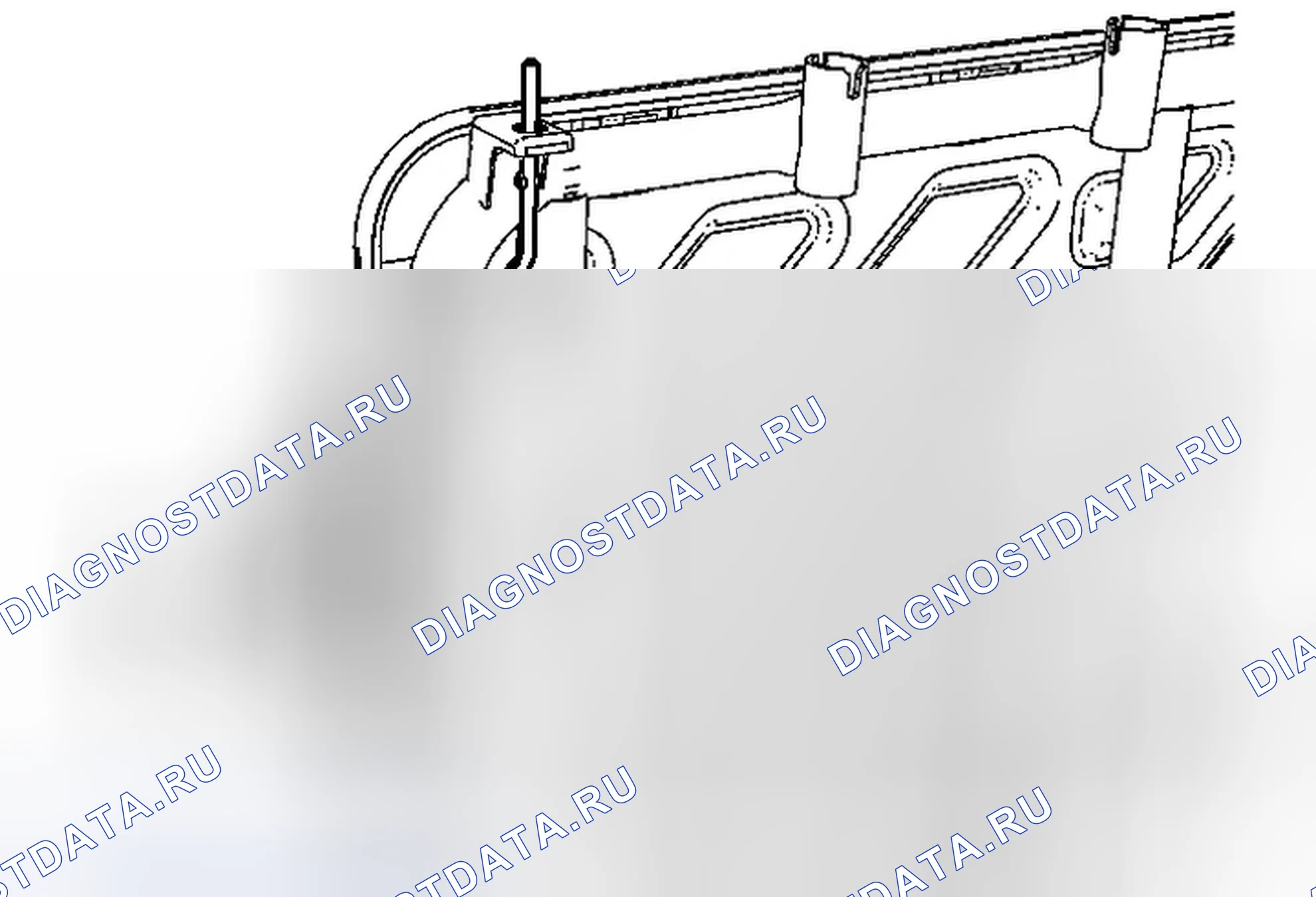 Рис. 19: Замена защелки подушки спинки заднего сиденья. Chevrolet Spark M300