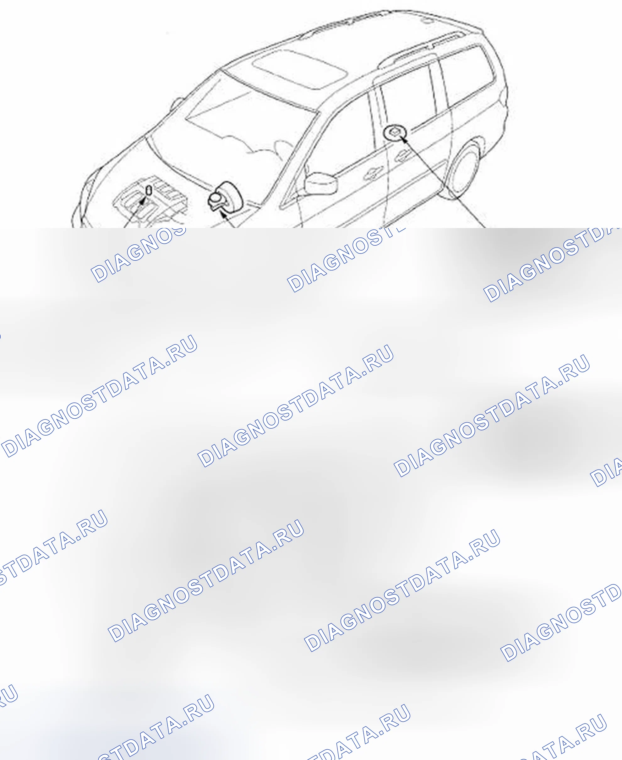 Рис. 1: Указатель расположения компонентов. Honda Odyssey IV