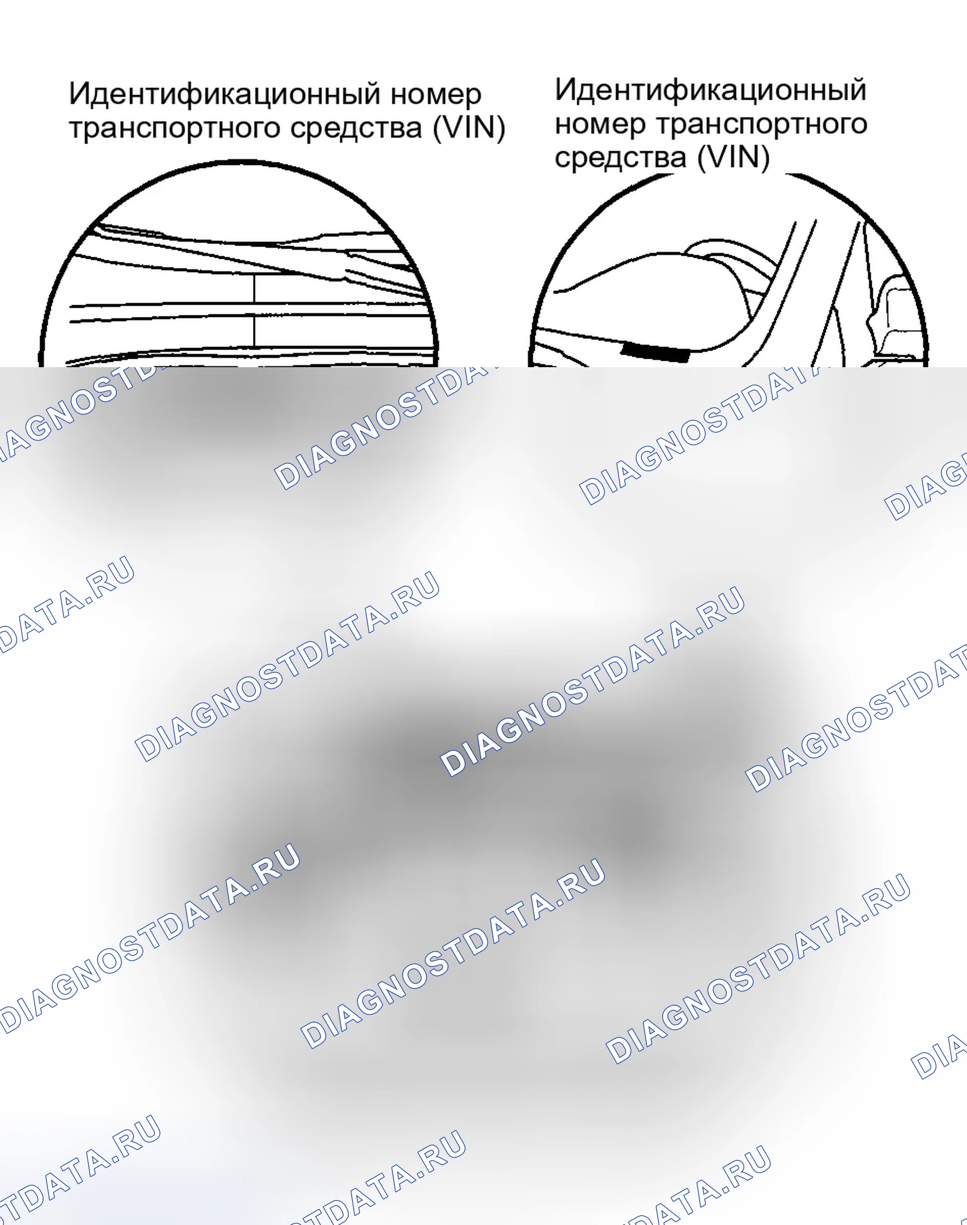 Рис. 7: Расположение идентификационных номеров. Honda Pilot I