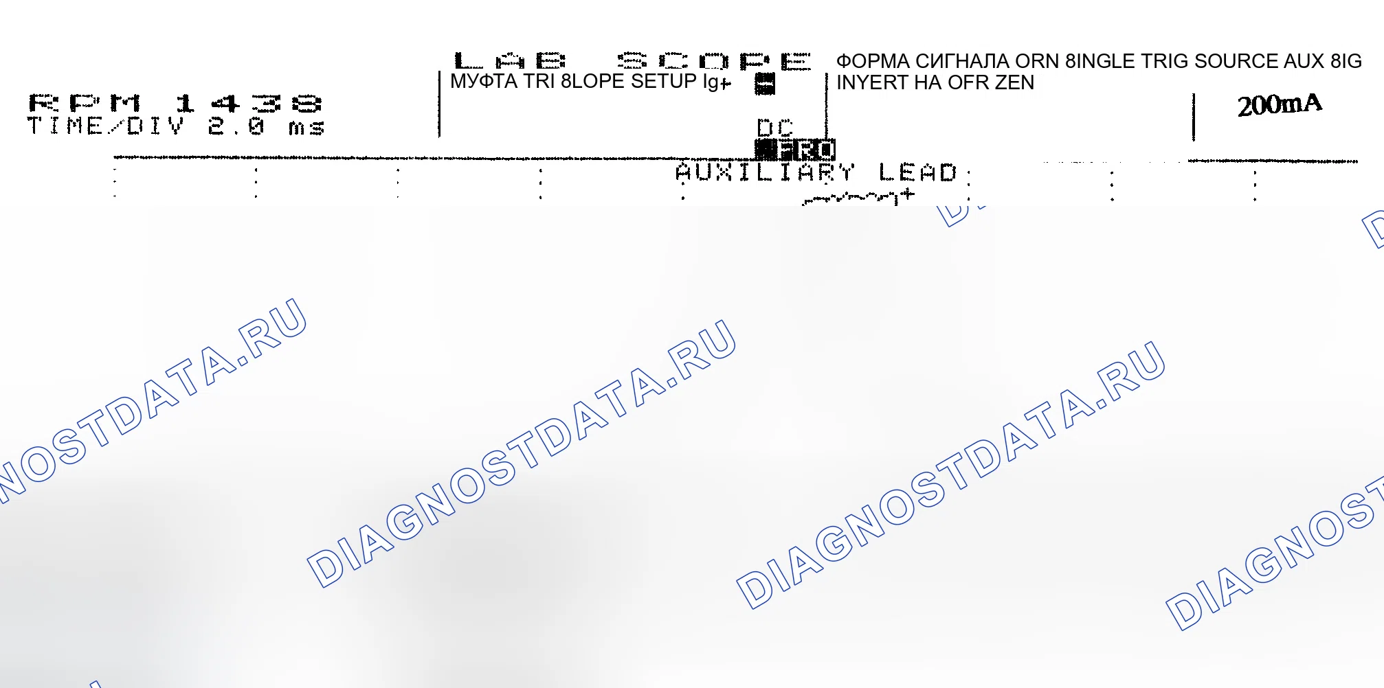 Рис. 15: Одиночная форсунка с нормальным током - схема тока. Dodge Grand Caravan IV