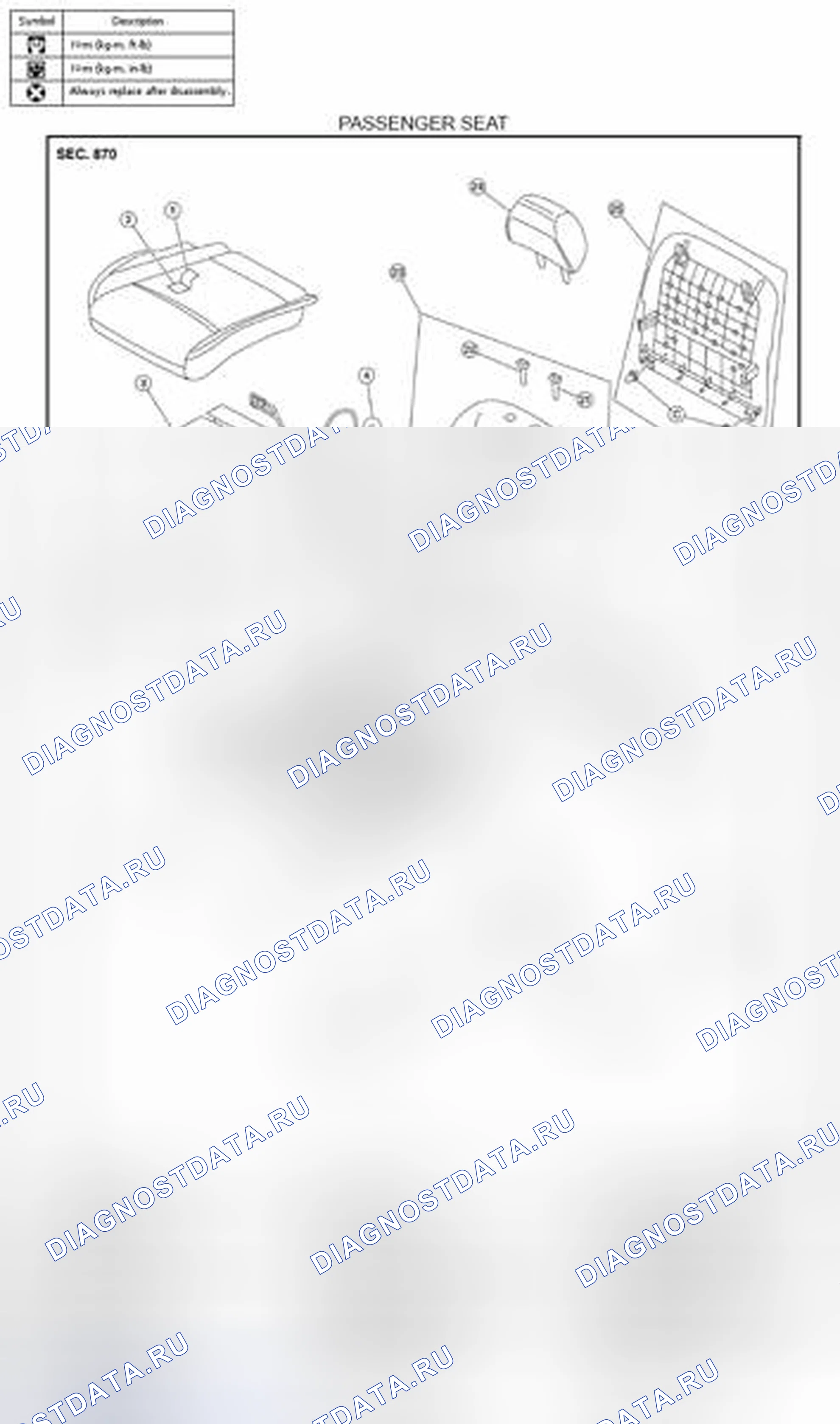 Рис. 32: СТОРОНА ПАССАЖИРА: покомпонентный вид. Nissan Altima L33