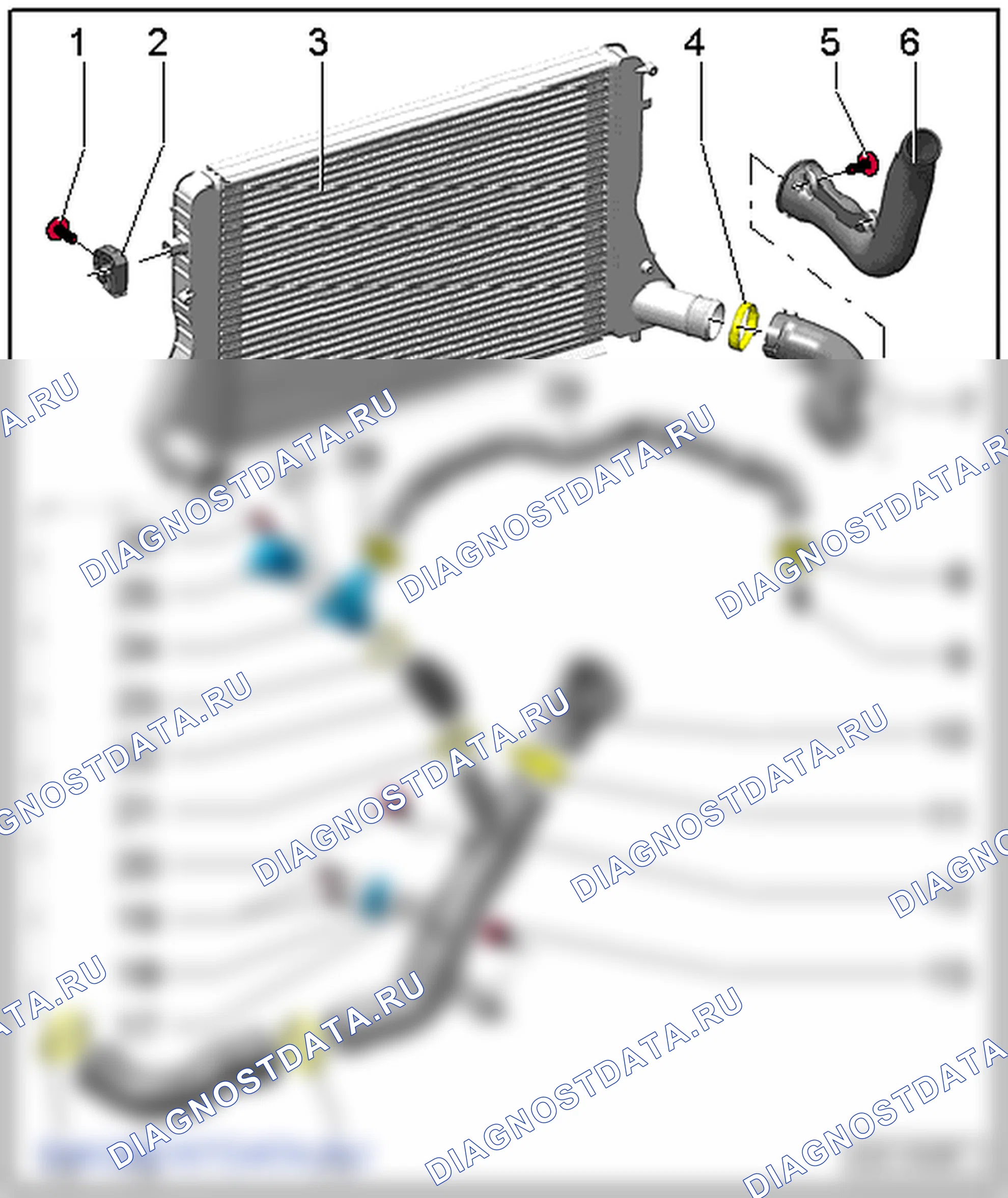 Турбонагнетатель (автомобили с двигателями BWJ, CDLD, CDLA). SEAT Altea I