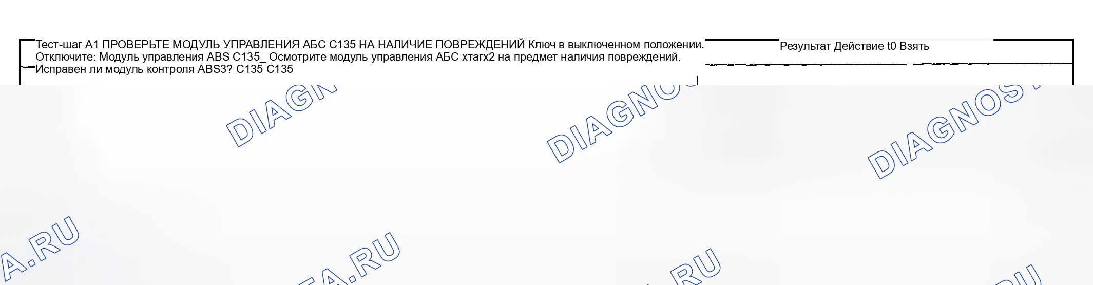 Рис. 6: диагностический тест A: модуль управления антиблокировочной тормозной системой (ABS) не реагирует на диагностический инструмент. Mazda Flair II