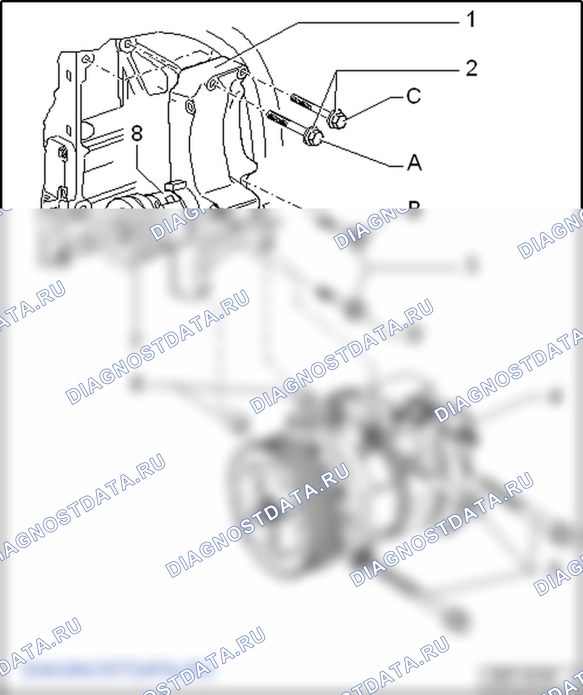 Компоненты кондиционера - климат-контроль (Climatronic) в моторном отсеке. SEAT Ibiza IV