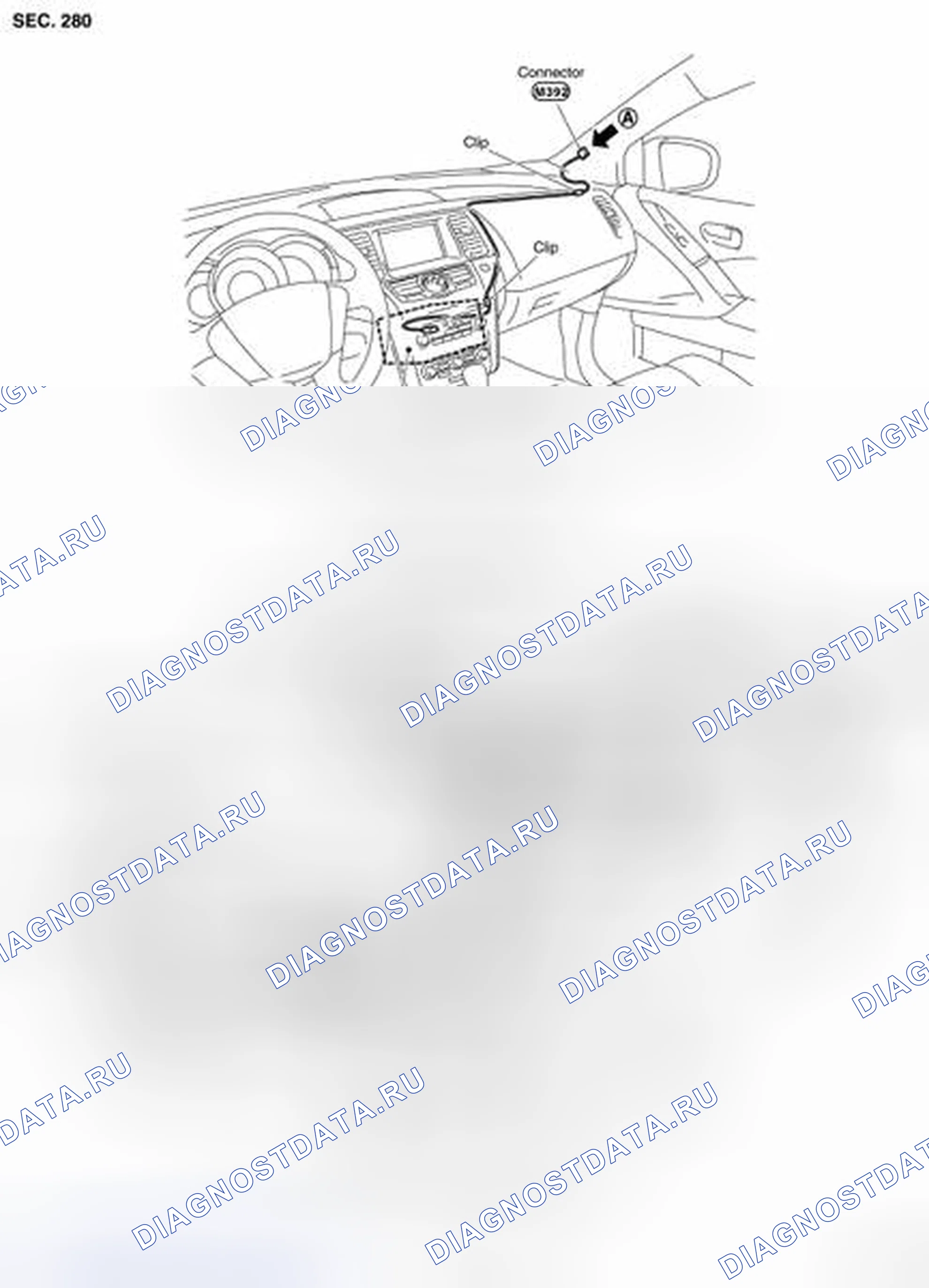 Рис. 99: Схема расположения питателей. Nissan Murano Z51 рестайлинг 2