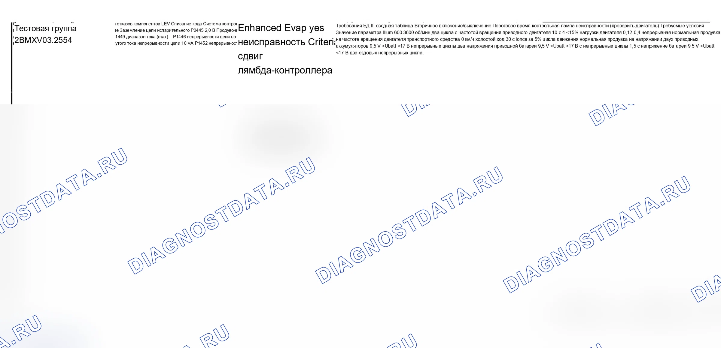 Рис. 63: Диаграмма расшифровка кода ошибки (тип двигателя: S54B32 LEV/испытательная группа: 2BMXV03.2S54-2 из 10). BMW M3 E46