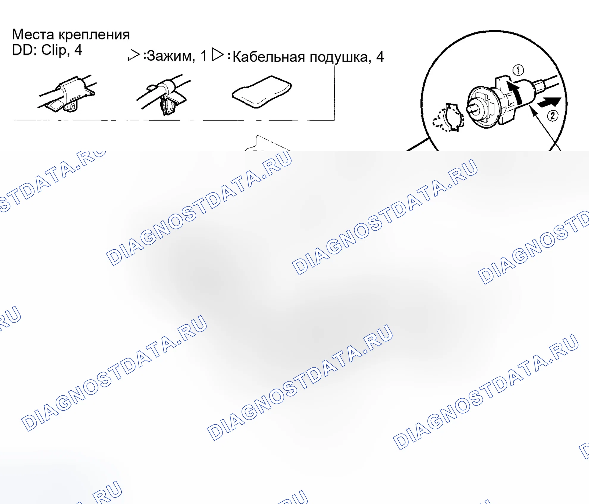 Рис. 3: Замена кабеля открывателя двери для заправки топливом. Honda Insight ZE1