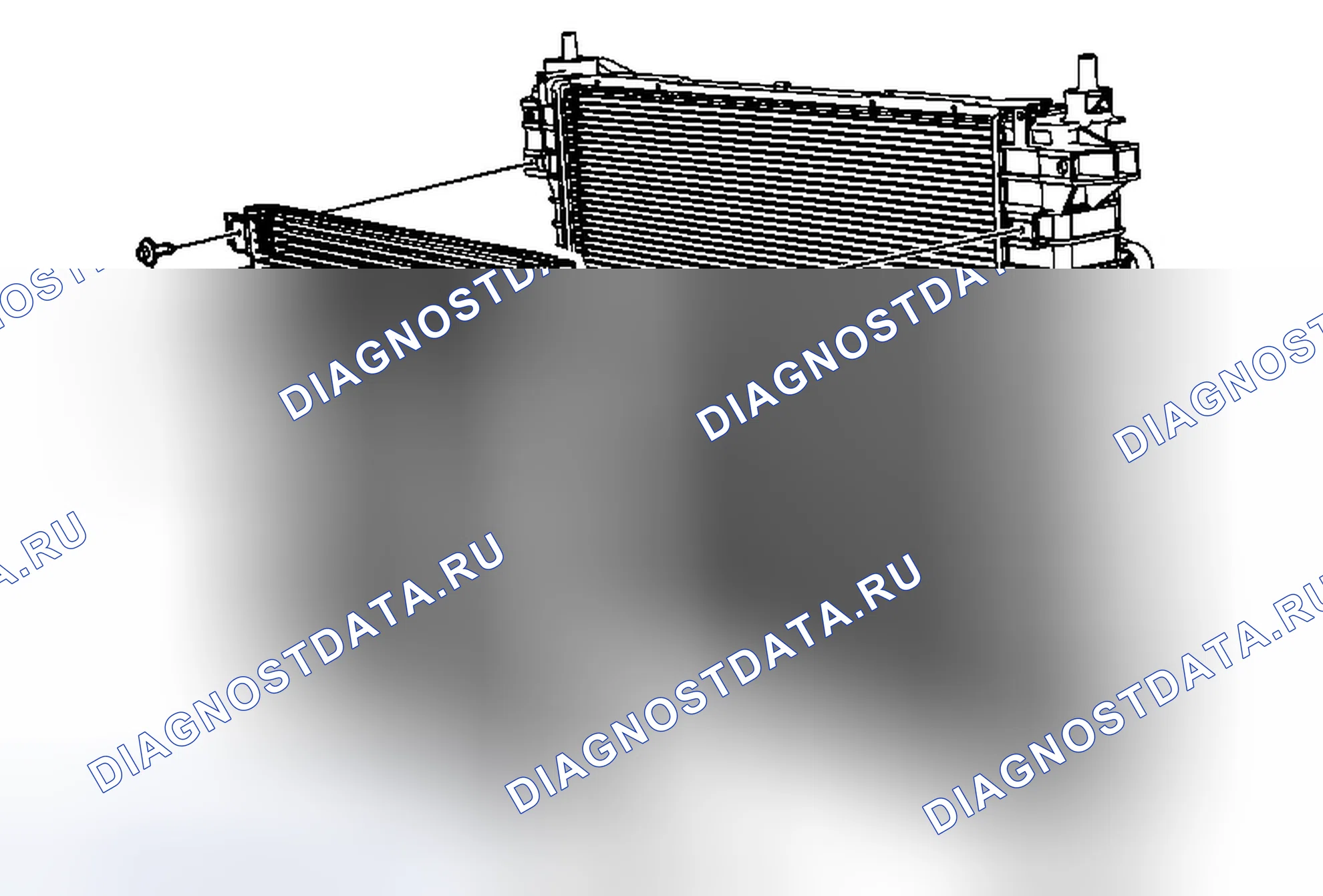 Рис. 8: Замена конденсатора системы кондиционирования воздуха (LF1). Cadillac SRX II