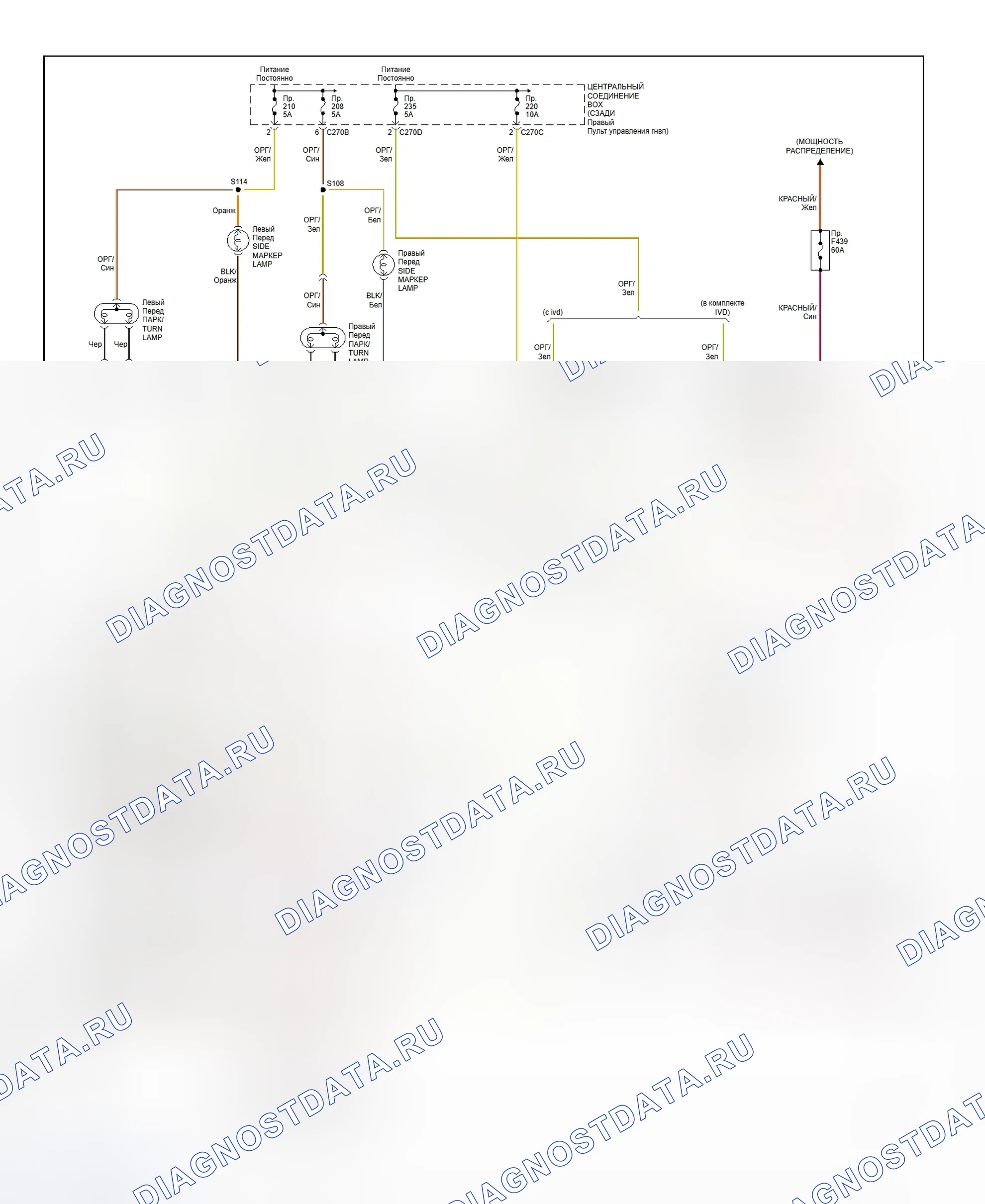 Рис. 26: Схема подключения внешнего освещения (LS - 1 из 2). Hyundai Porter II