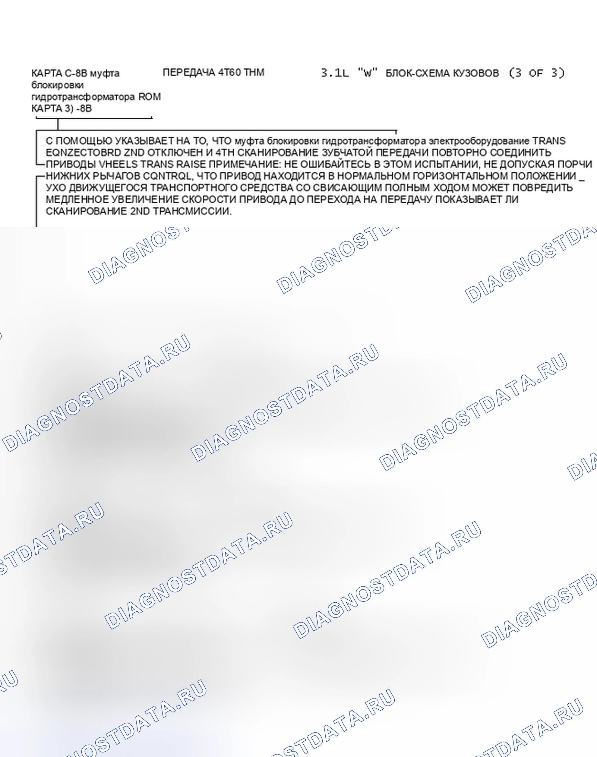 Рис. 231: Диаграмма C-8B, муфта блокировки гидротрансформатора - Передача 4T60 THM 3.1L W Bodies Блок-схема (3 из 3). Buick Electra Park Avenue Ultra transition
