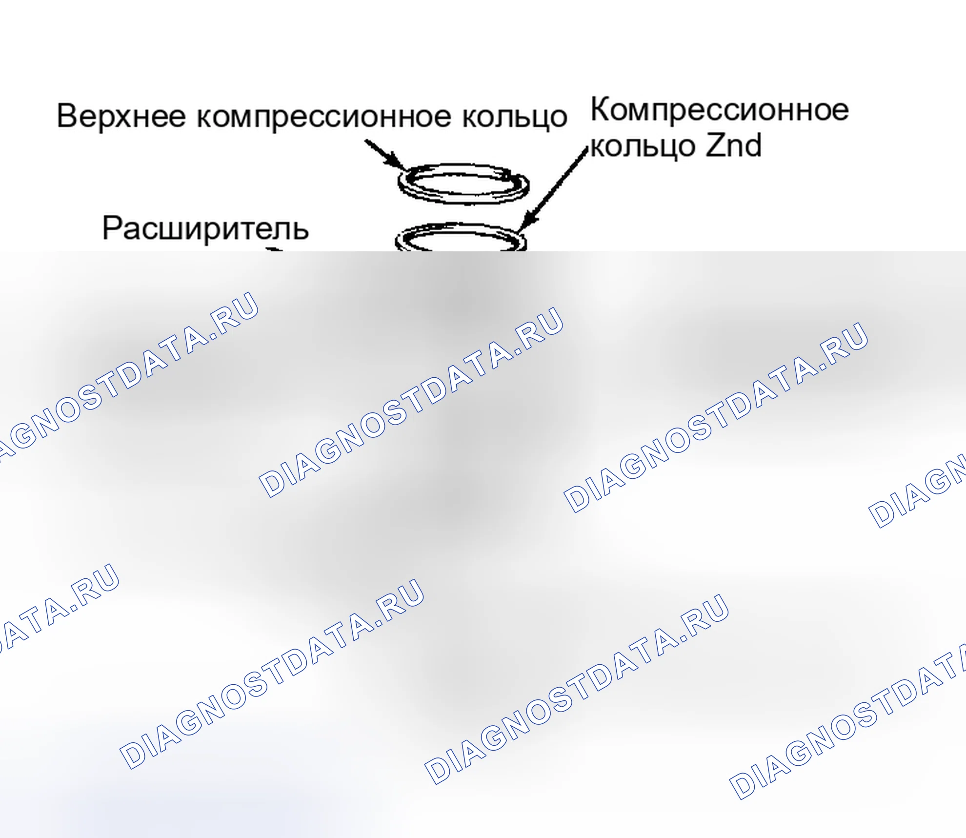 Рис. 33: Позиционирование поршневого кольца. Надрез в поршне должен быть обращен к передней части двигателя.. Buick Electra Estate Wagon 