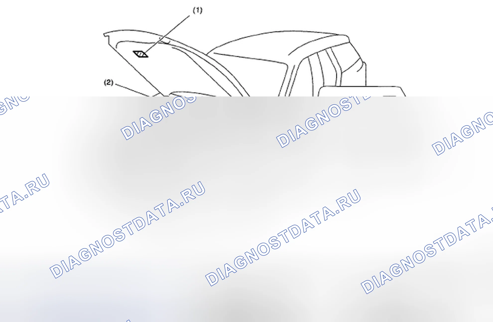 Рис. 1: РАСПОЛОЖЕНИЕ ТАБЛИЧКИ ДЛЯ ИДЕНТИФИКАЦИИ. Subaru Legacy BL/BP рестайлинг