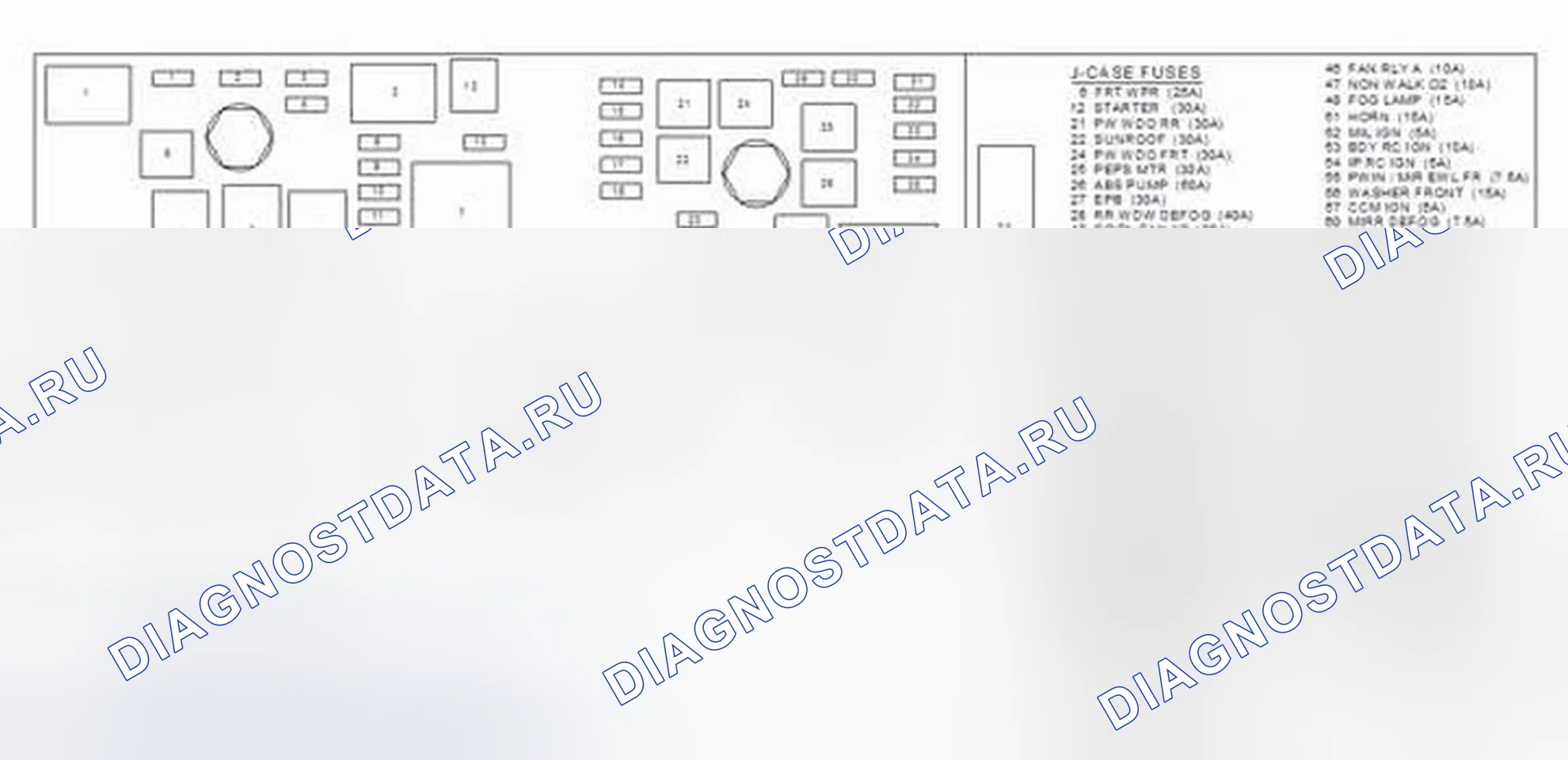 Рис. 3: Блок предохранителей X50A - наклейка под капотом (LUK). Chevrolet Malibu VIII рестайлинг