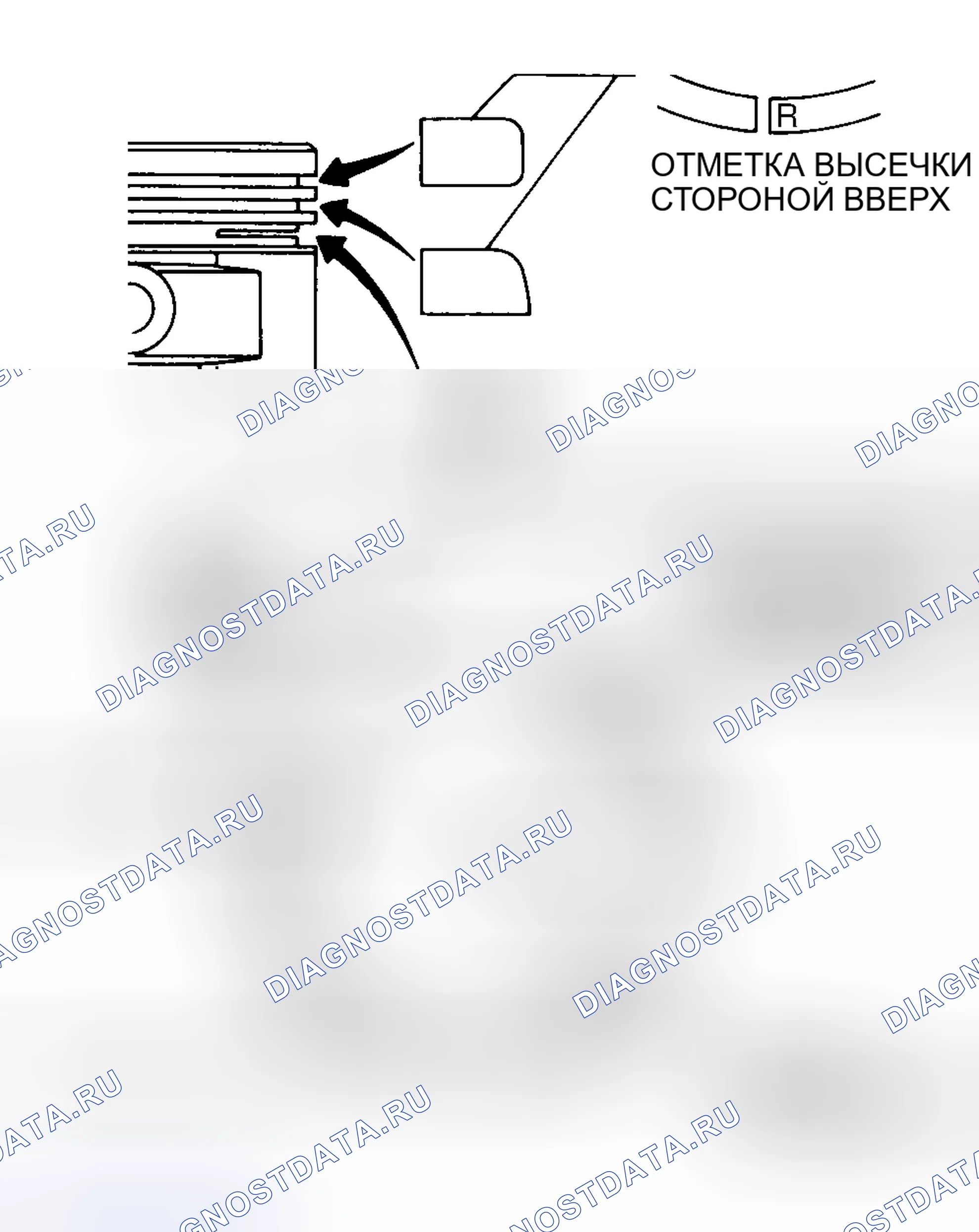 Рис. 76: Поршневые кольца. Nissan Sentra B13