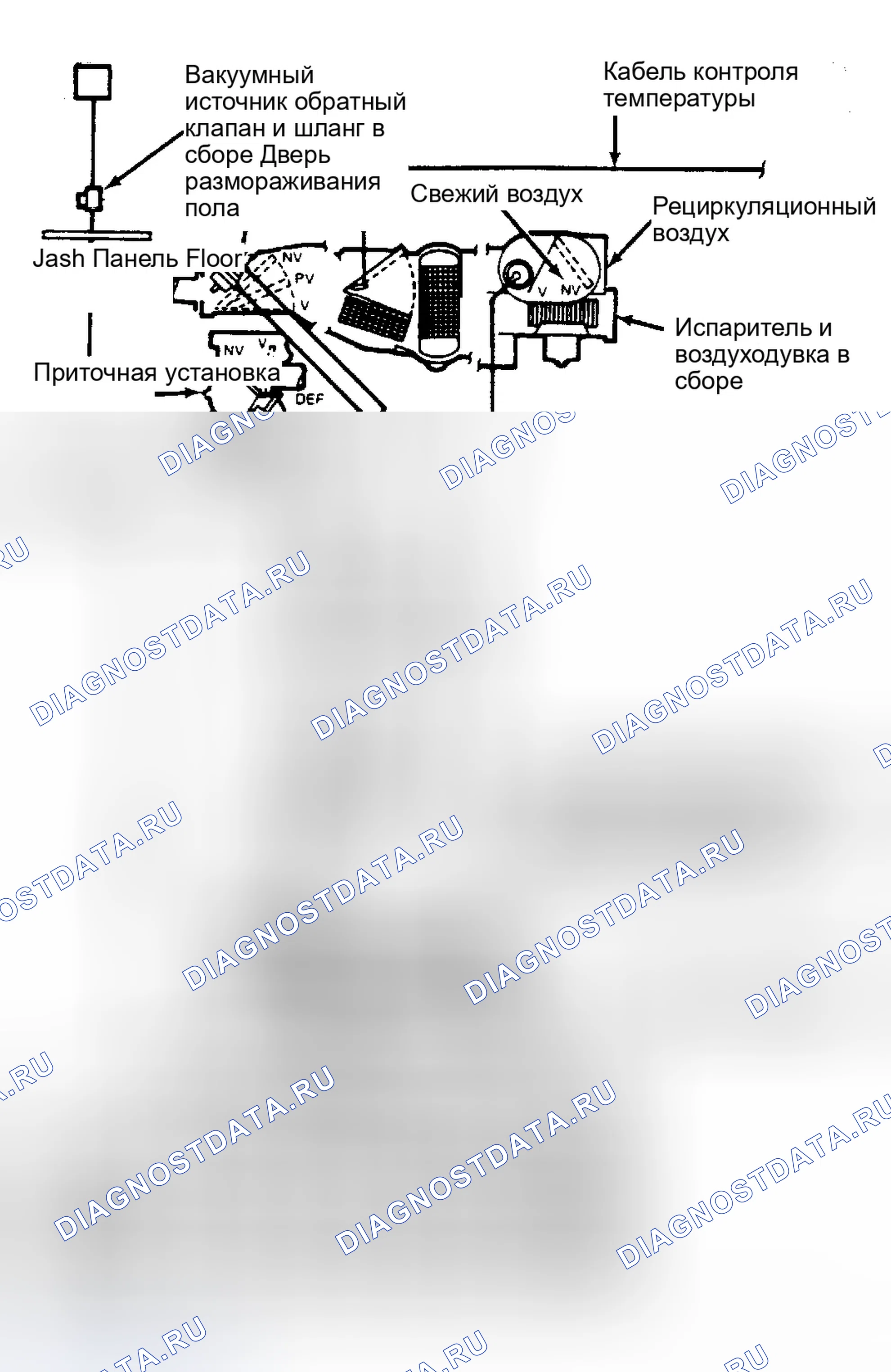 Рис. 9: СХЕМА ВАКУУМНЫХ ШЛАНГОВ. Ford Thunderbird X