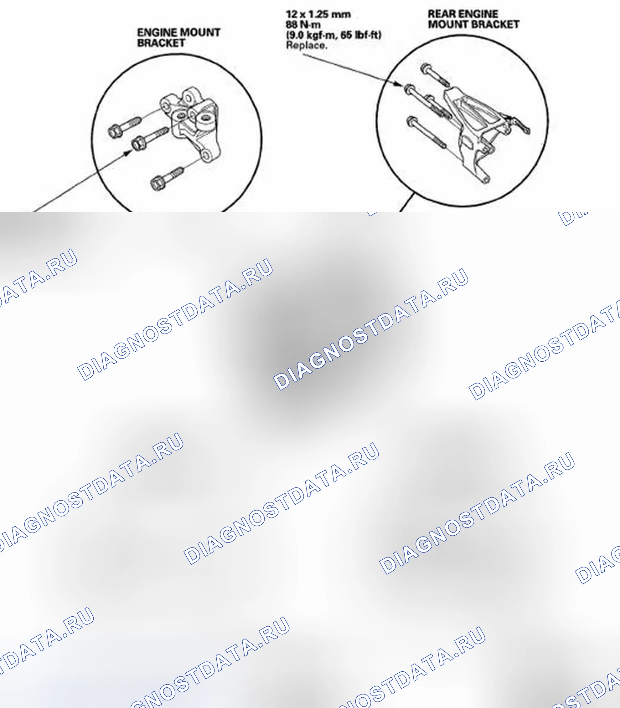 Рис. 182: Установка двигателя. Acura TSX I