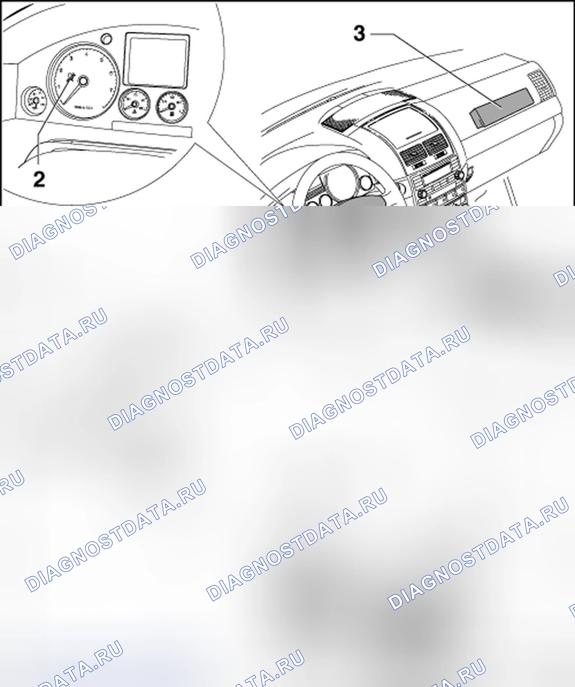 Рис. 8: ОБЗОР РАСПОЛОЖЕНИЯ КОМПОНЕНТОВ ПОДУШКИ БЕЗОПАСНОСТИ. Volkswagen Touareg I