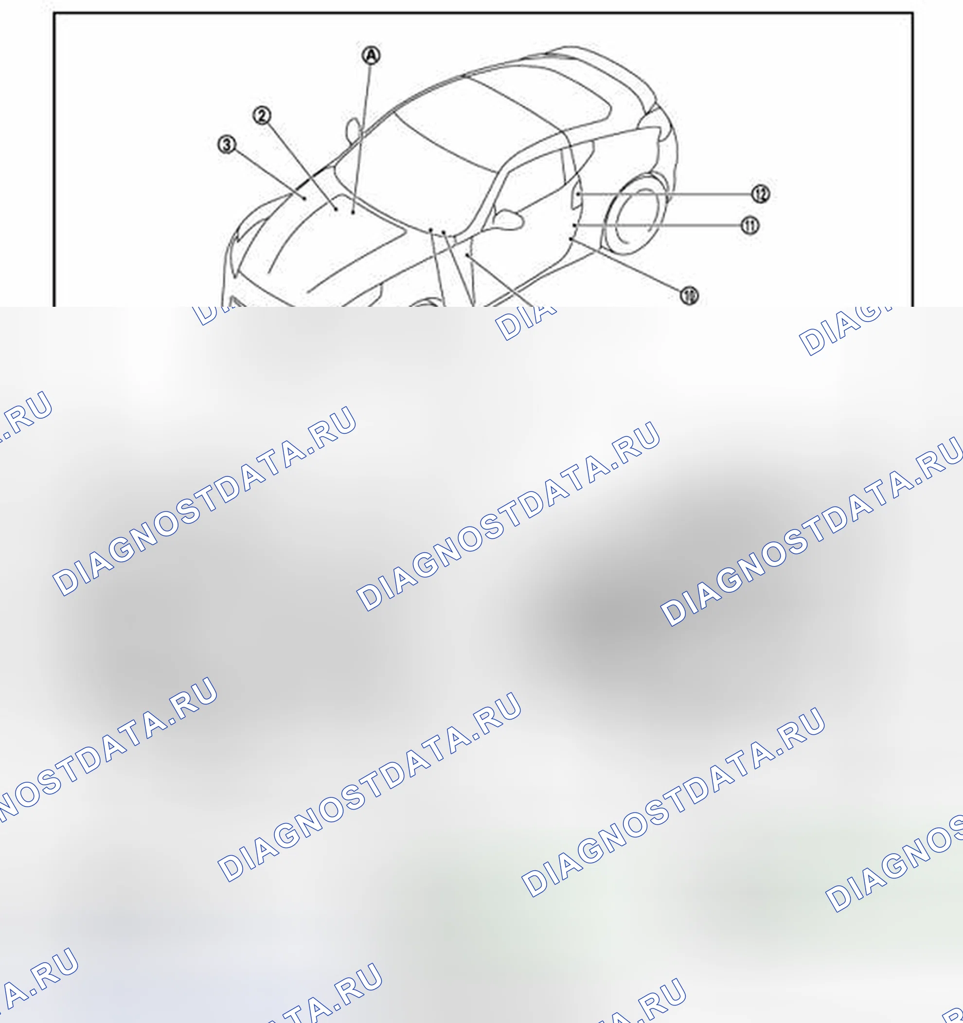 Рис. 21: ФУНКЦИЯ ПРЕДУПРЕЖДЕНИЯ: Расположение компонентов. Honda MDX I