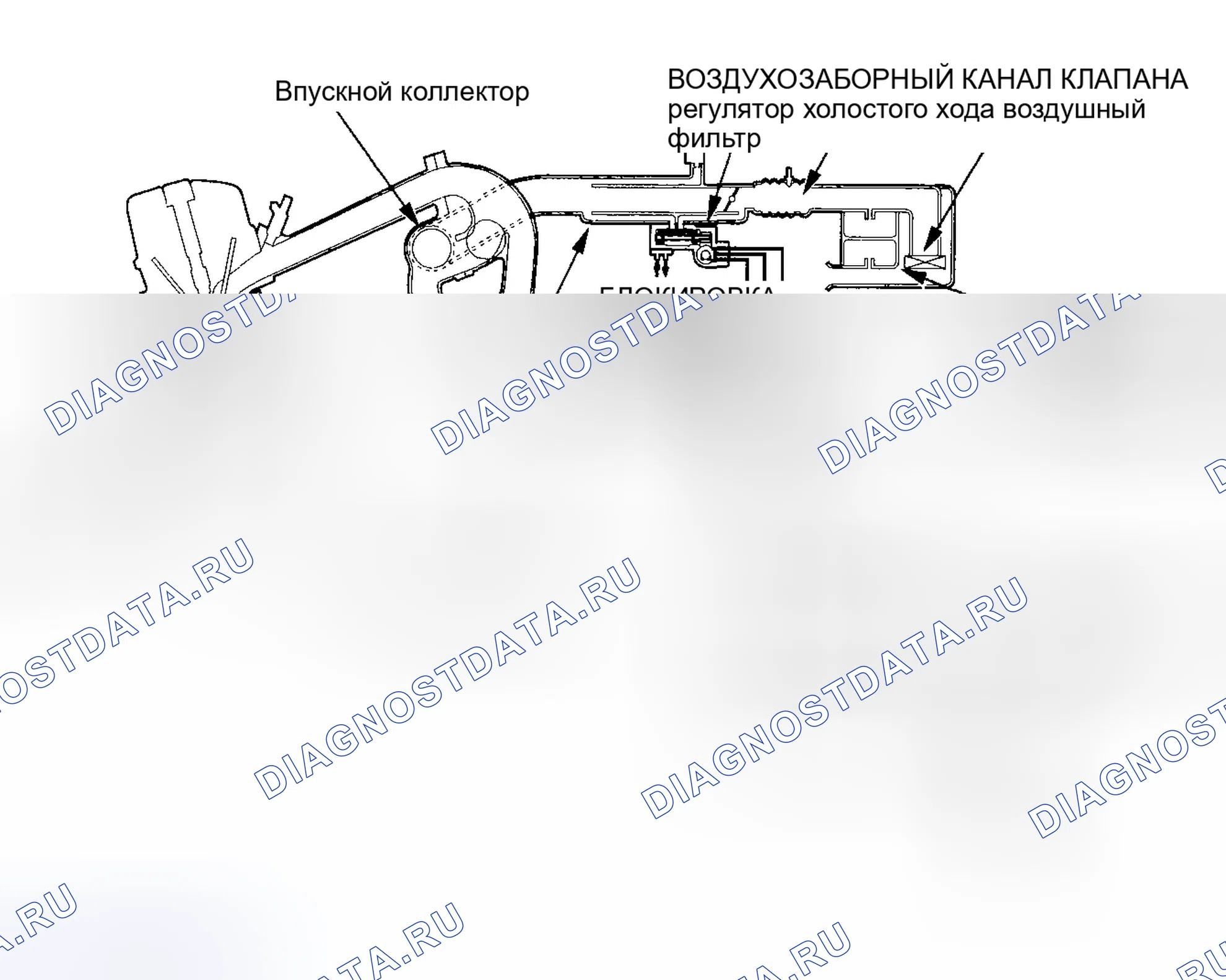 Рис. 87: Схема системы забора воздуха. Acura RSX I
