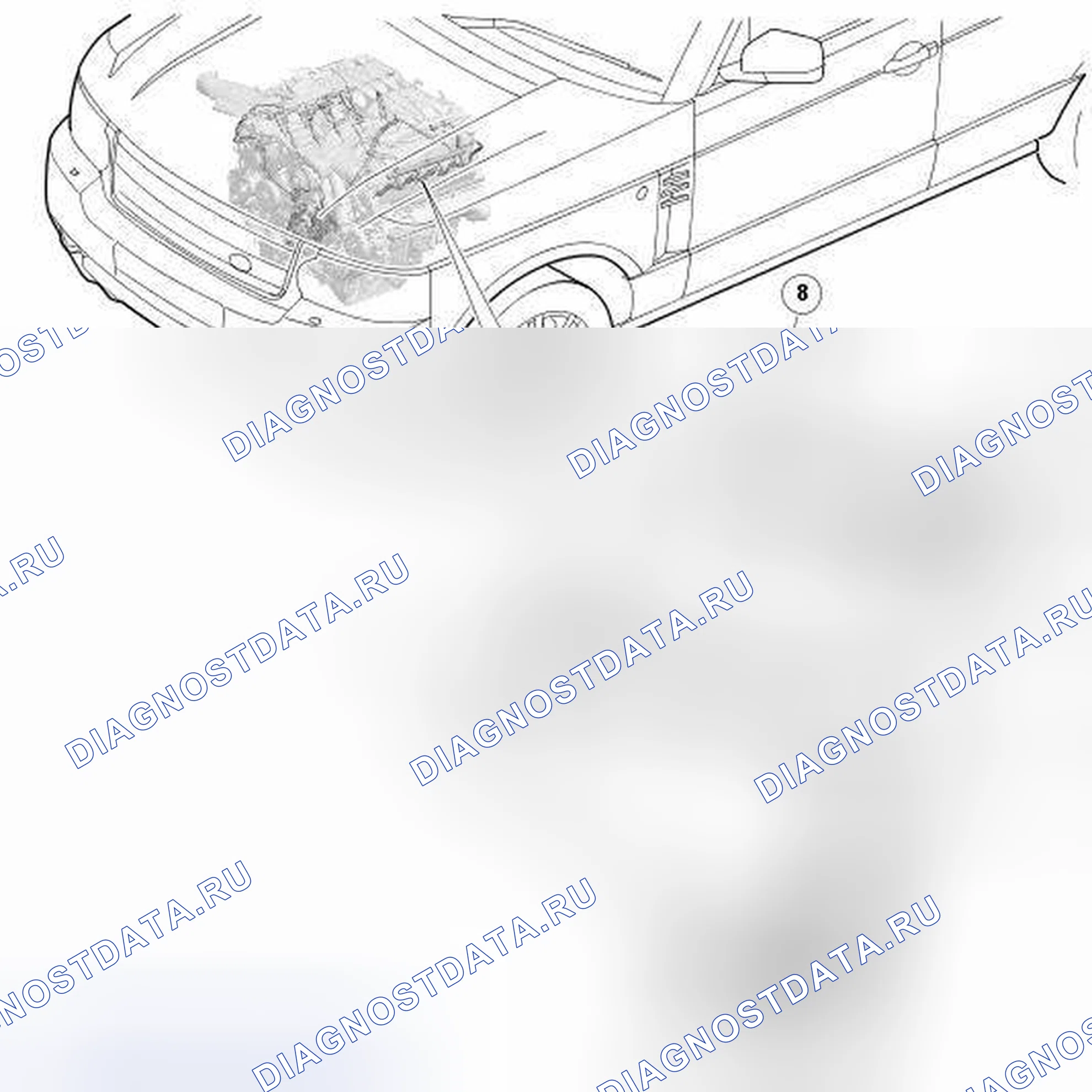 Рис. 78: РАСПОЛОЖЕНИЕ КОМПОНЕНТОВ. Land Rover Range Rover III рестайлинг 2
