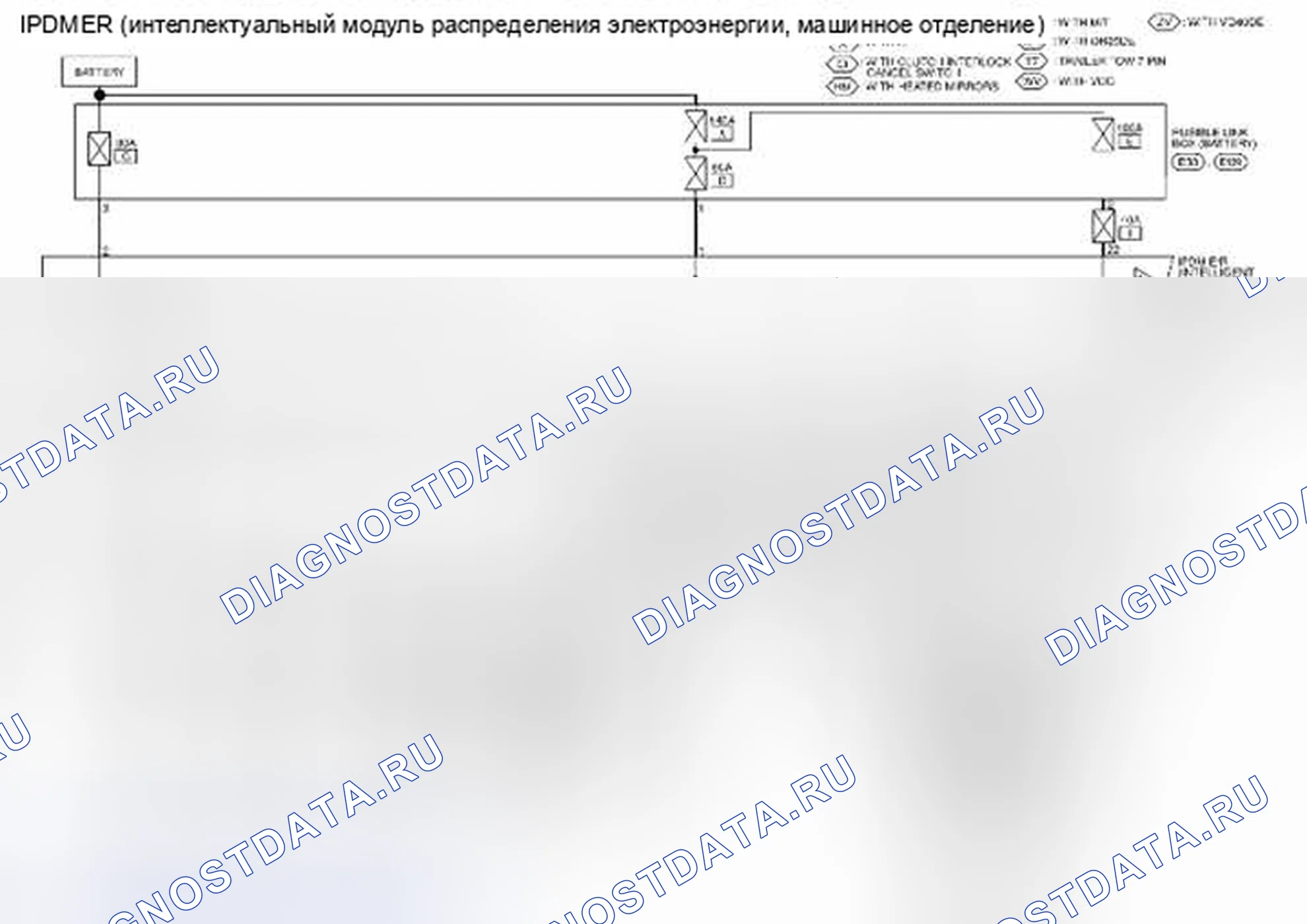 Рис. 269: IPDM E / R (интеллектуальный модуль распределения питания в машинном отделении) - схема соединений. Suzuki Equator I