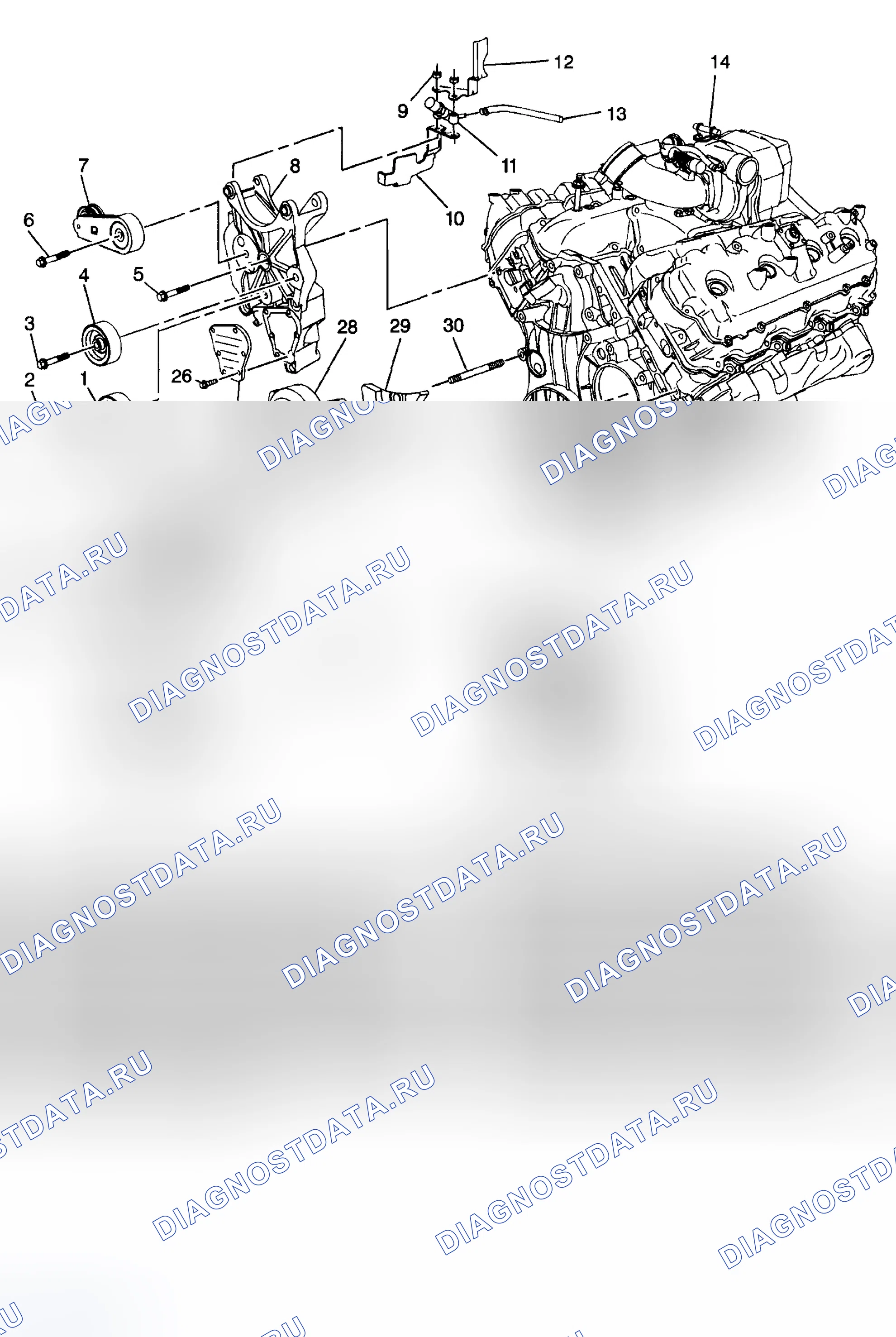 Рис. 413: Виды в разобранном виде. GMC Cab & Chassis Sierra 3500 GMT800 early