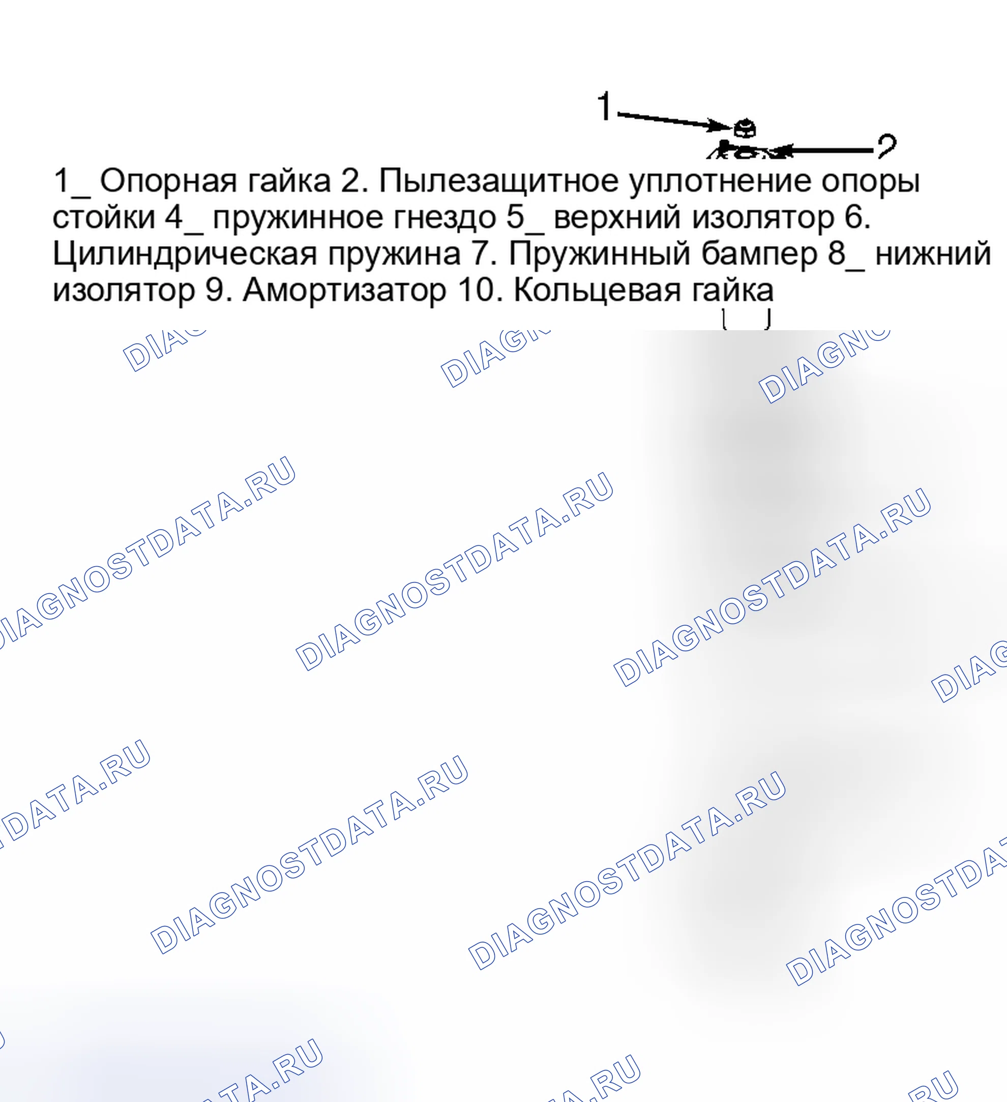 Рис. 2: СТОЙКА В СБОРЕ. Toyota Corolla VII