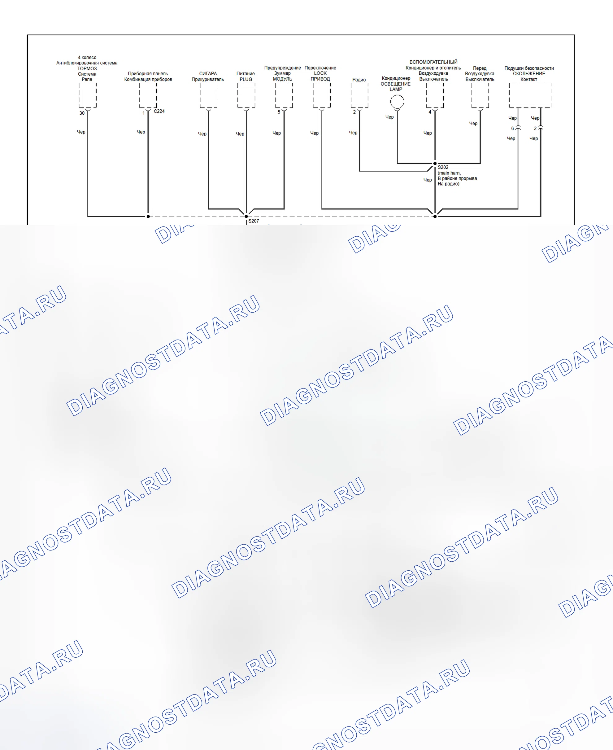 Рис. 91: Схема разводки массы (Econoline - 3 из 4). Hyundai Porter II