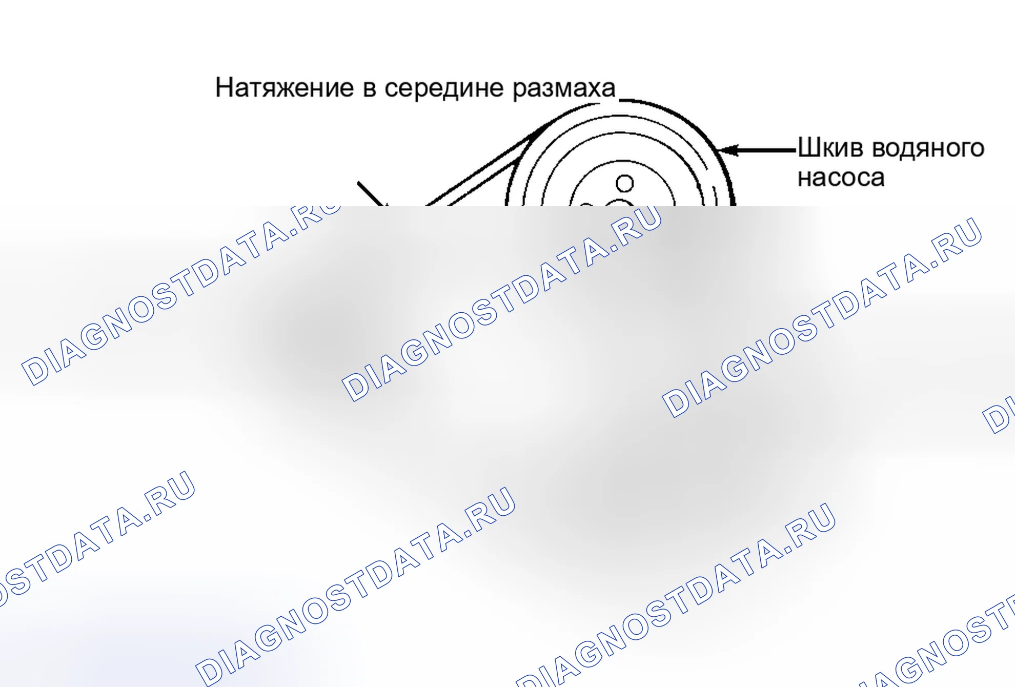 Рис. 8: Трассировка приводного ремня (Eclipse - 2,0 л Turbo и 2,4 л, Galant - 2,4 л). Honda Everus VE-1 I