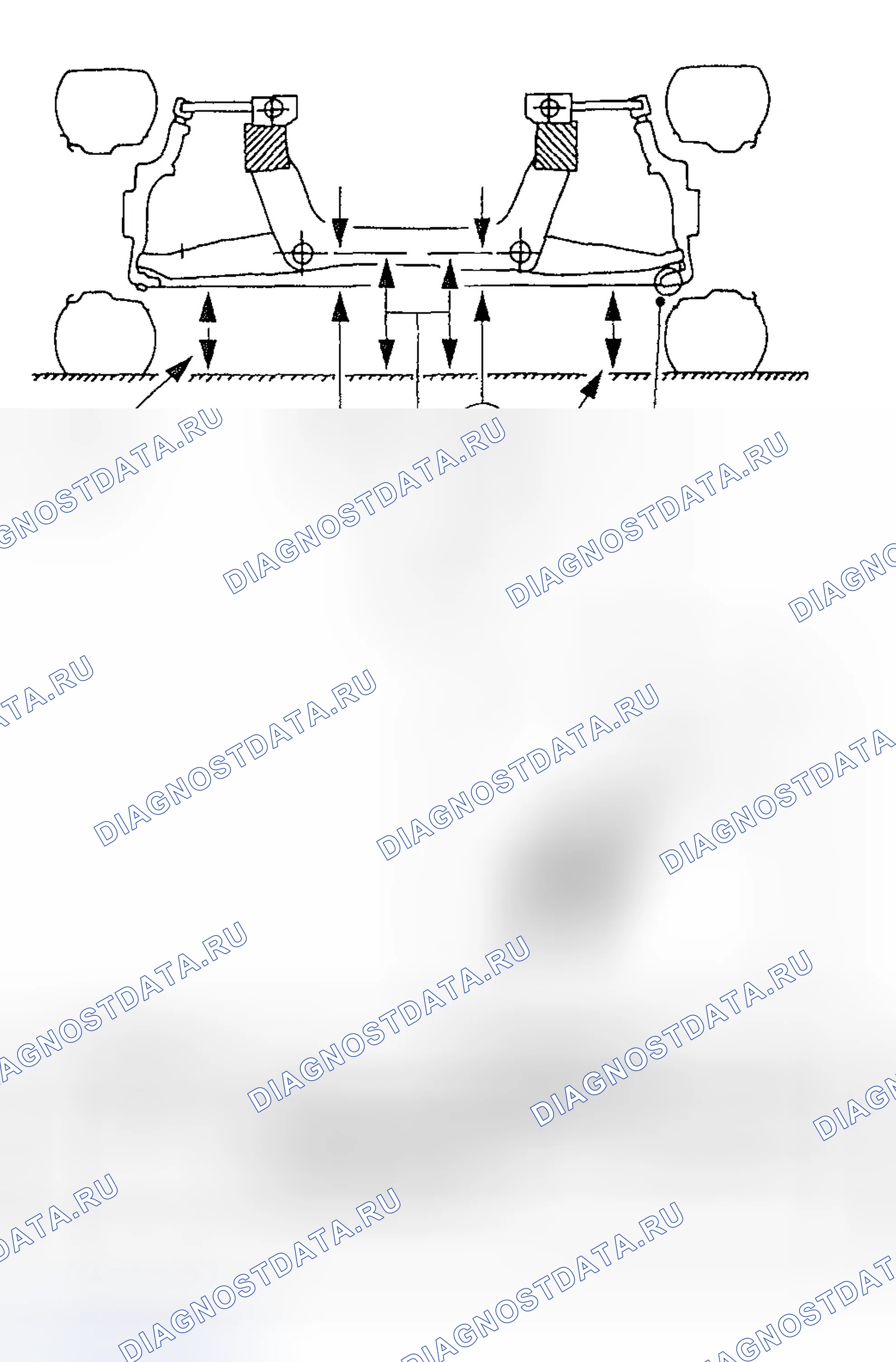 Рис. 20: Измерение высоты передней езды. Ford Explorer Sport Trac I