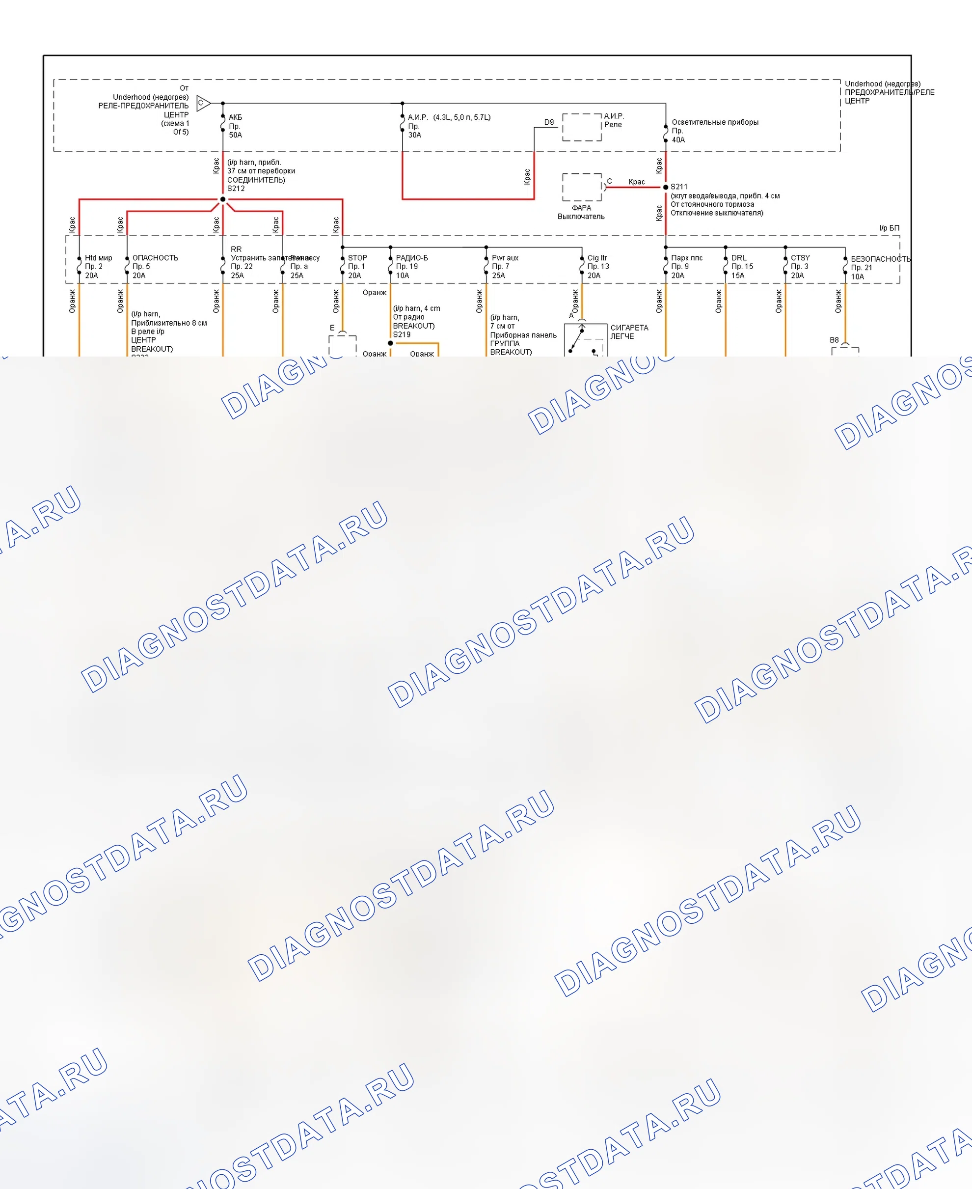 Рис. 170: электросхема распределения питания (Express и Savana - 2 из 5). Hyundai XG I