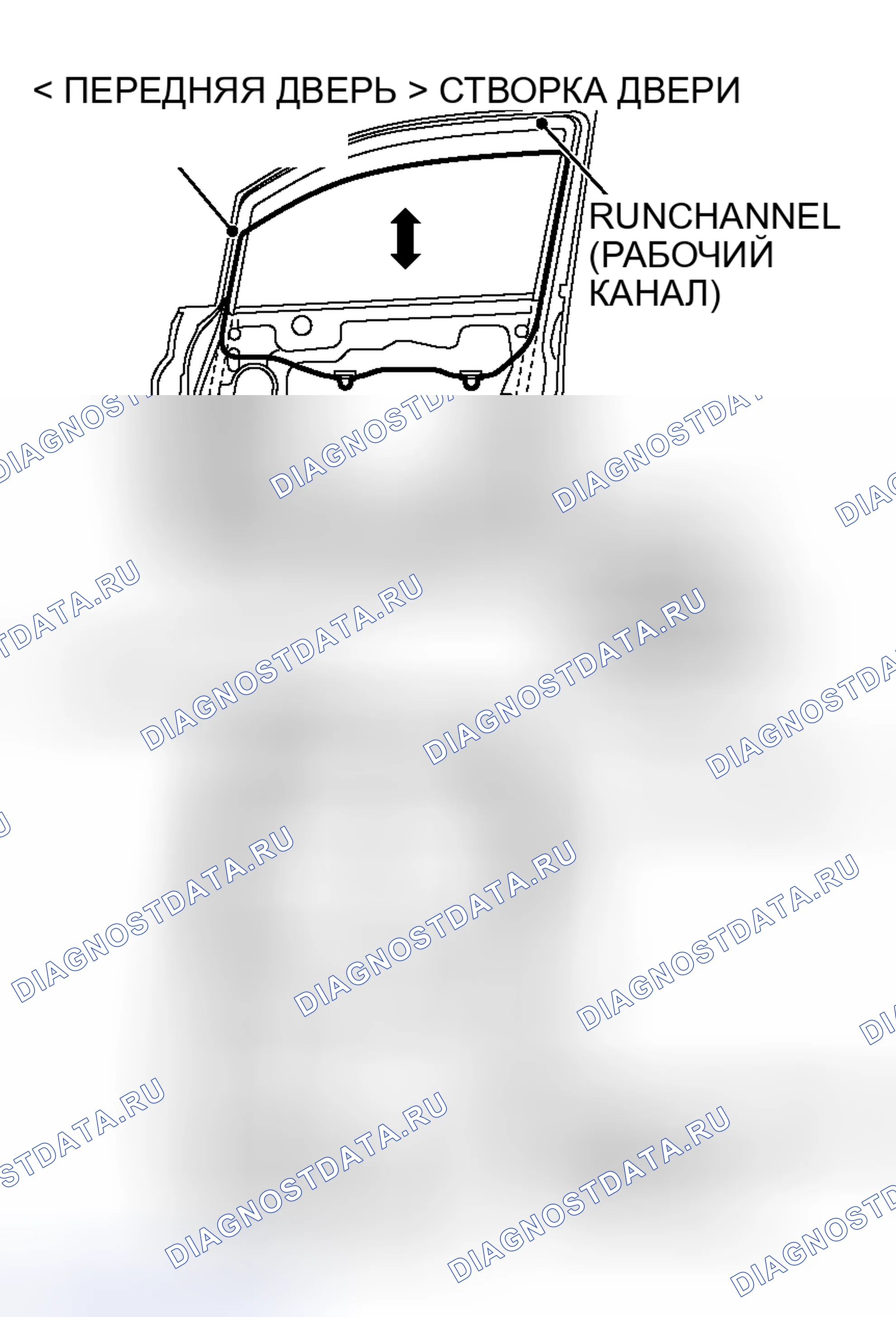 Рис. 22: ПРОВЕРКА И РЕГУЛИРОВКА МЕХАНИЗМА СКОЛЬЖЕНИЯ СТЕКЛА. Mitsubishi Endeavor I