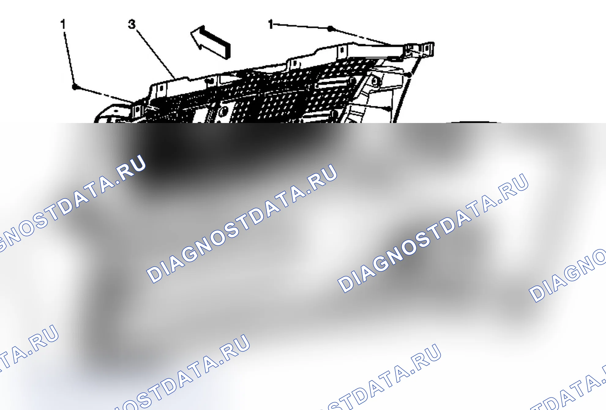 Рис. 49: Замена верхней решетки радиатора (PLATINUM). Chevrolet Tahoe III