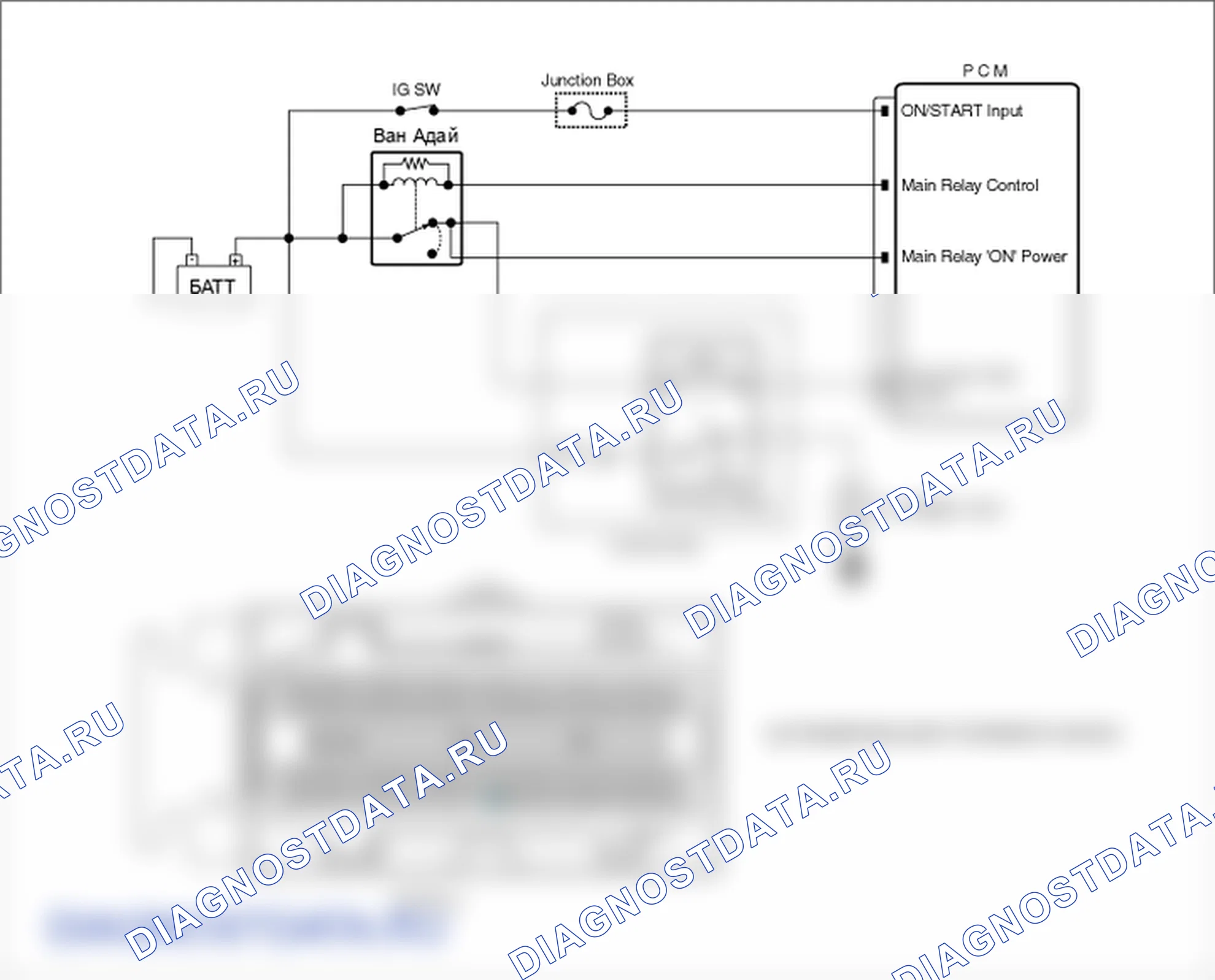 Фрагмент электросхемы: P0230. Hyundai Santa Fe CM