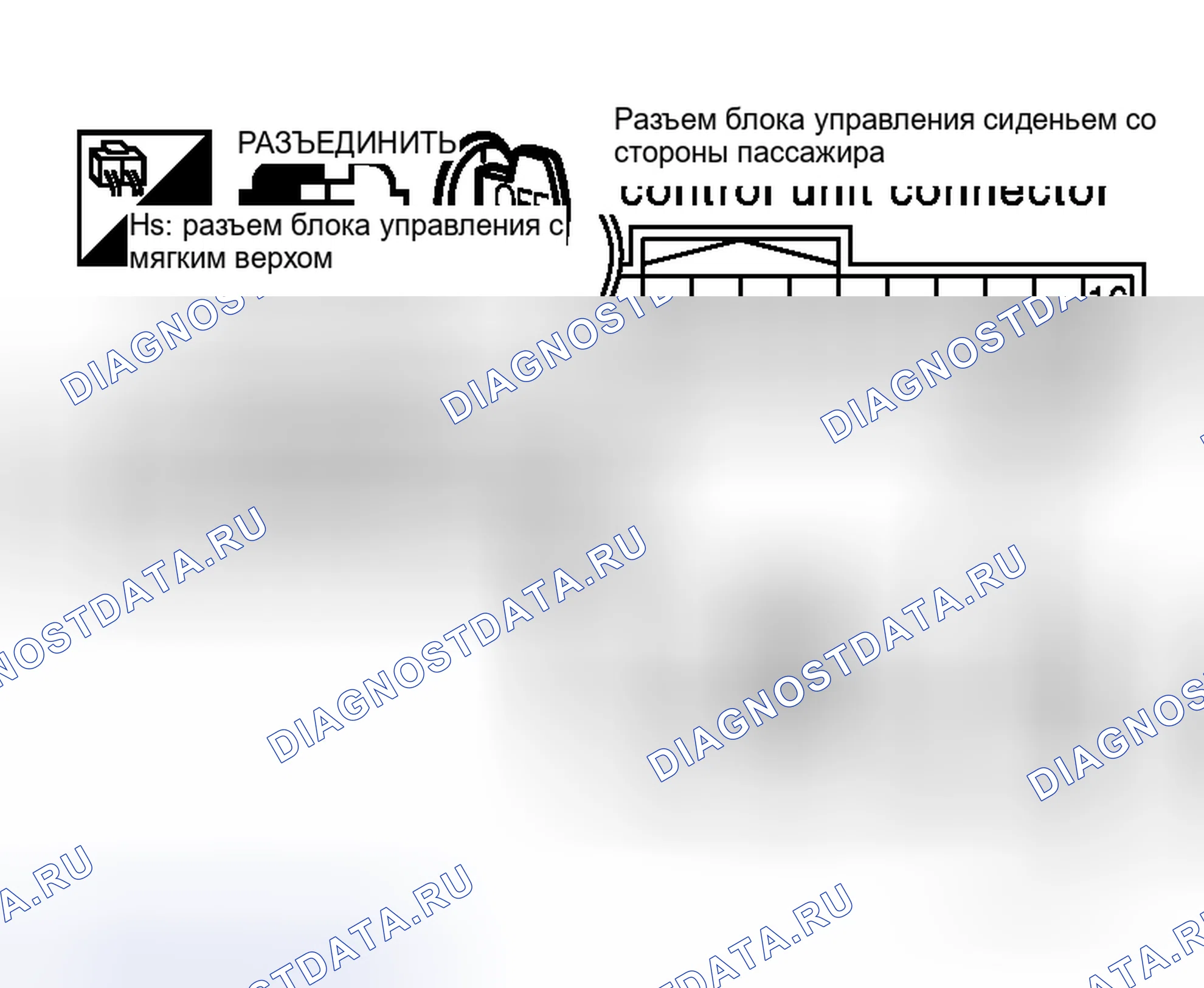 Рис. 256: Проверка работы пассажирского бокового сиденья, сигнал 1. Honda Logo I