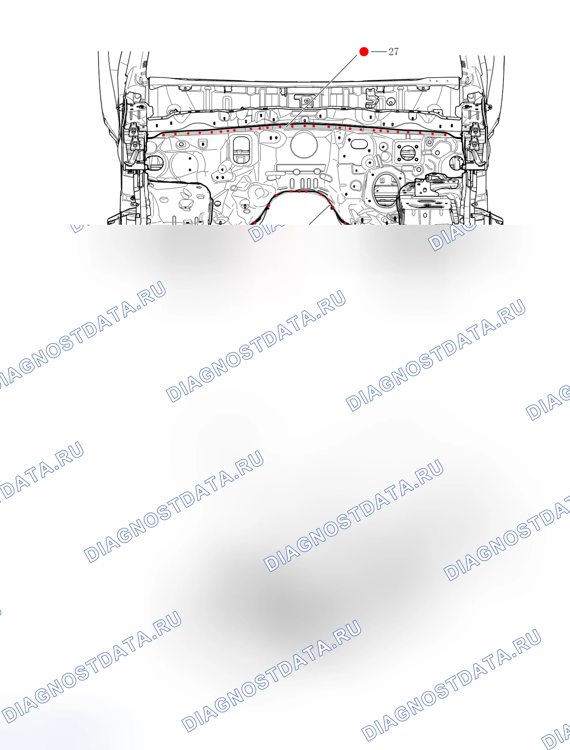 Нижний узел переднего периметра — Haval H9. Haval H9 I рестайлинг