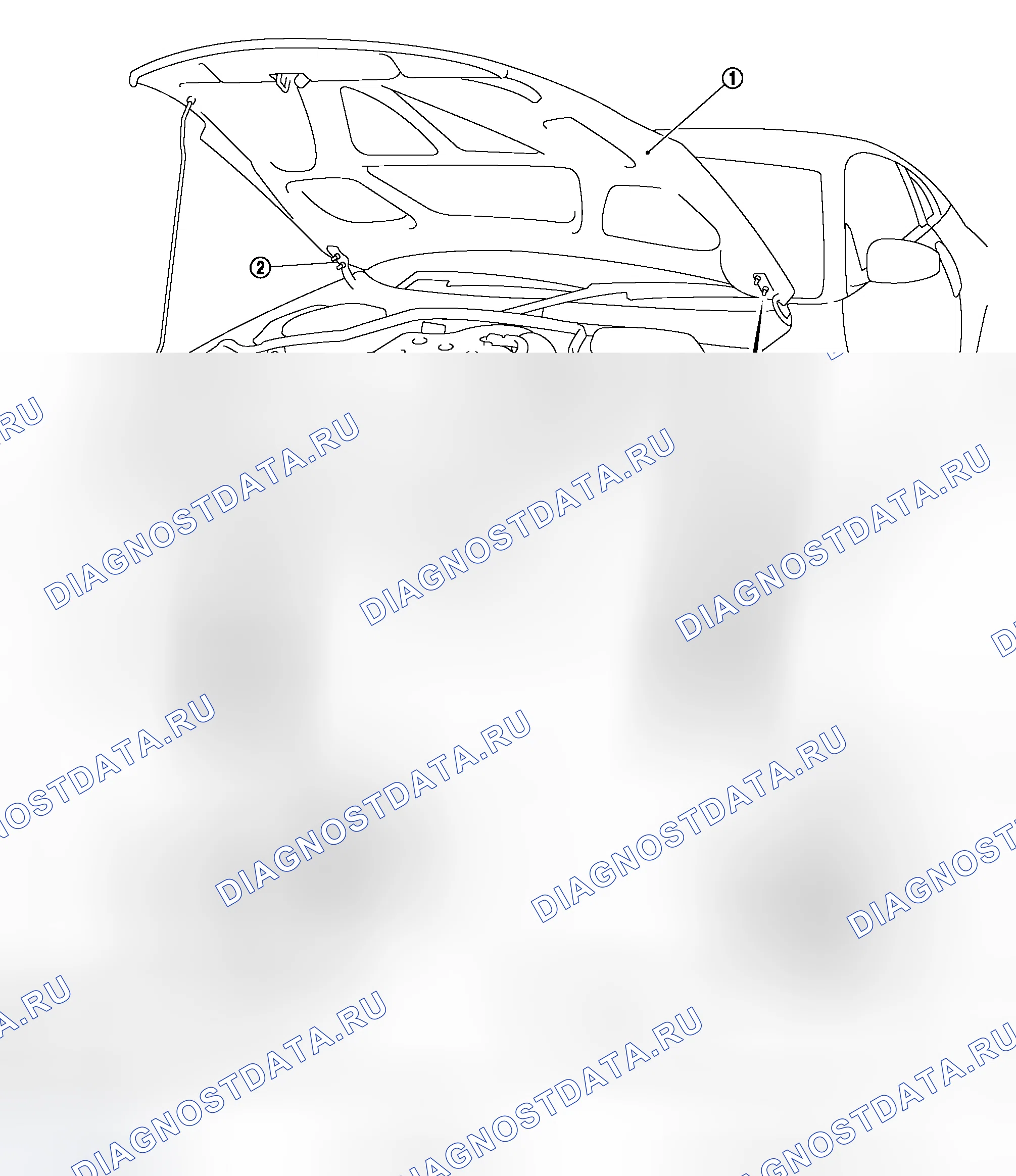 Рис. 62: Снятие и установка капота в сборе. Honda Logo I