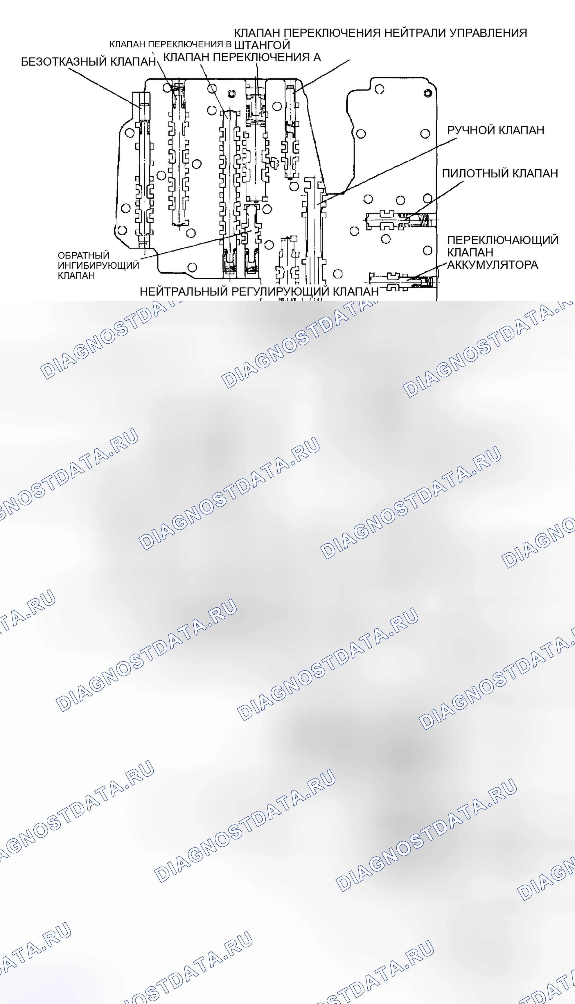 Рис. 108: РАСПОЛОЖЕНИЕ КОМПОНЕНТОВ РЕГУЛИРУЮЩЕГО КЛАПАНА. Mazda MPV III