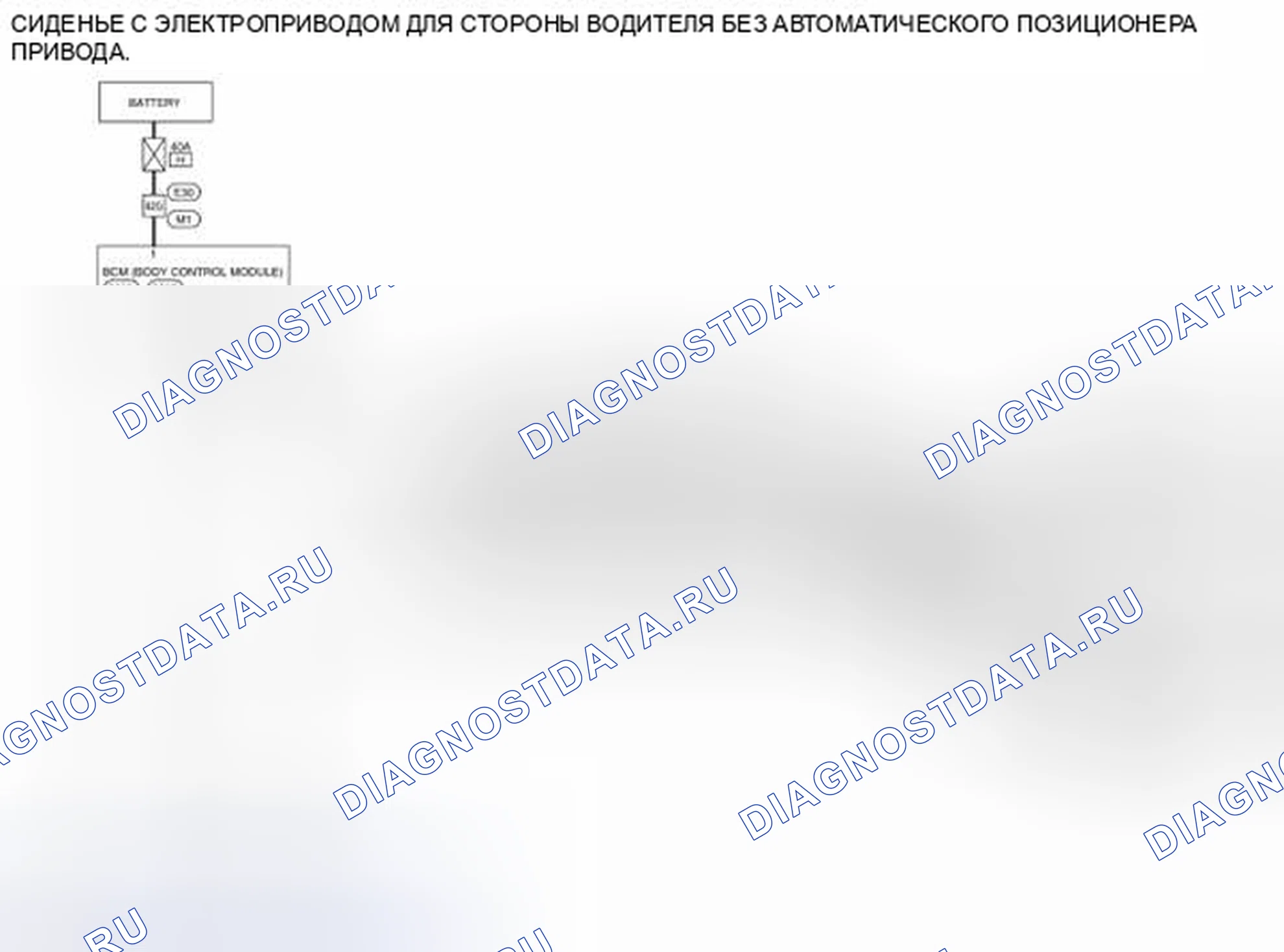Рис. 218: электросхема - СИЛОВОЕ СИДЕНЬЕ СО СТОРОНЫ ВОДИТЕЛЯ. Honda Passport I